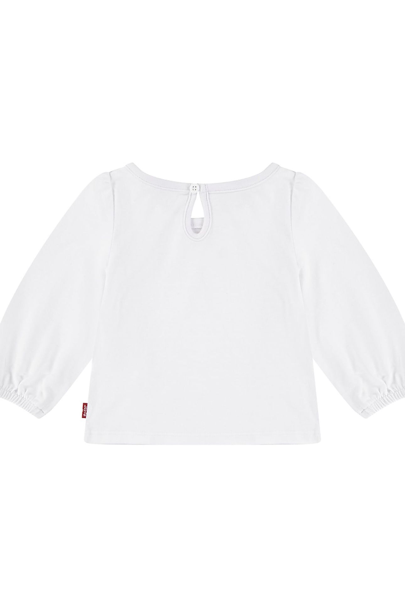 GIRLS BATWING LS PUFF DETAIL TOP BRIGHT WHITE 2