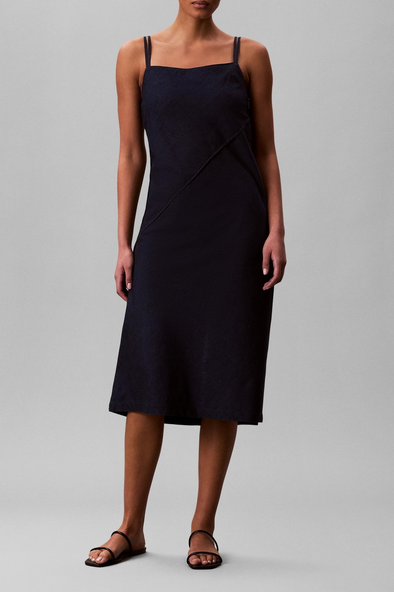 BIAS CUT SOFT DENIM DRESS UPTOWN BLUE 3