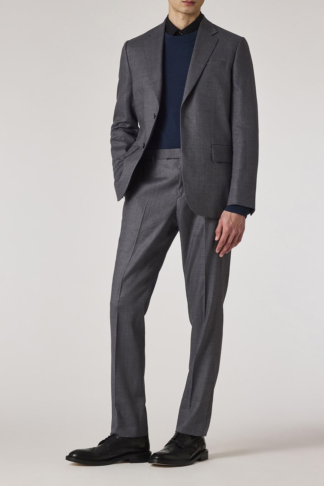 MENS SLIM FIT TROUSER GREY MELANGE 2