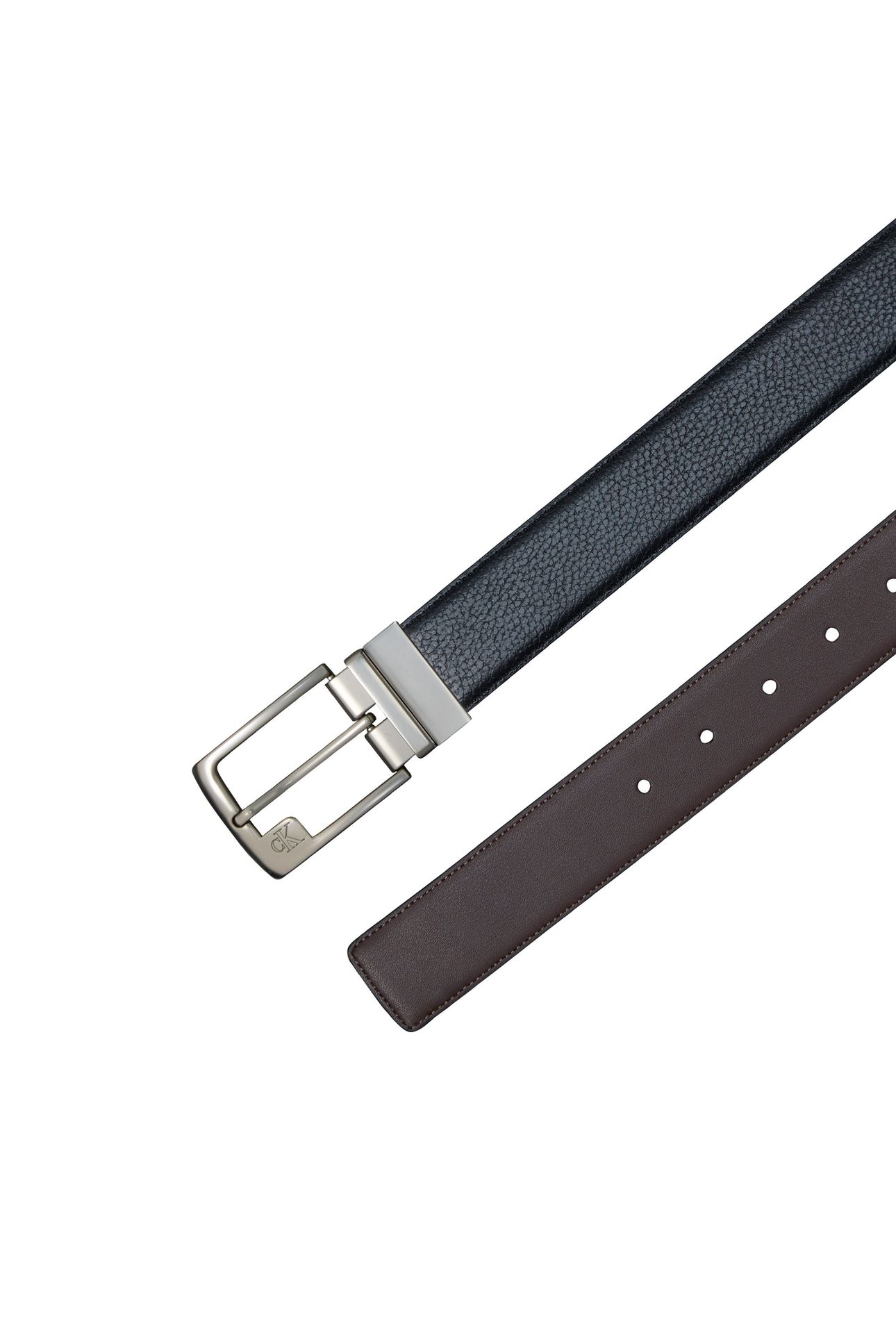 SSNL MONO FRAME BUCKLE BELT BLACK/DARK BROWN/PEWTER 3