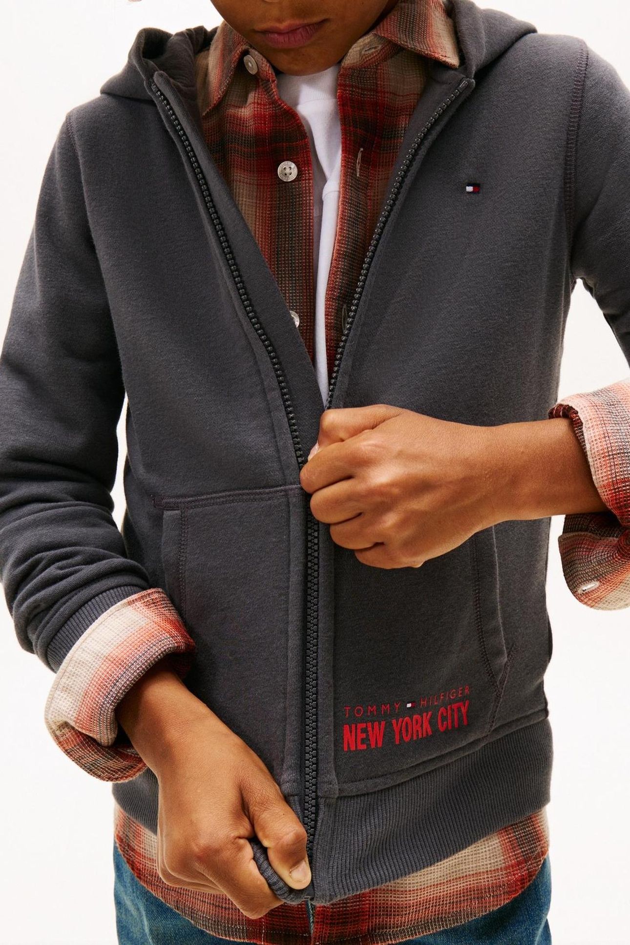 BOYS NYC PRINT ZIPTHROUGH WASHED BLACK 5
