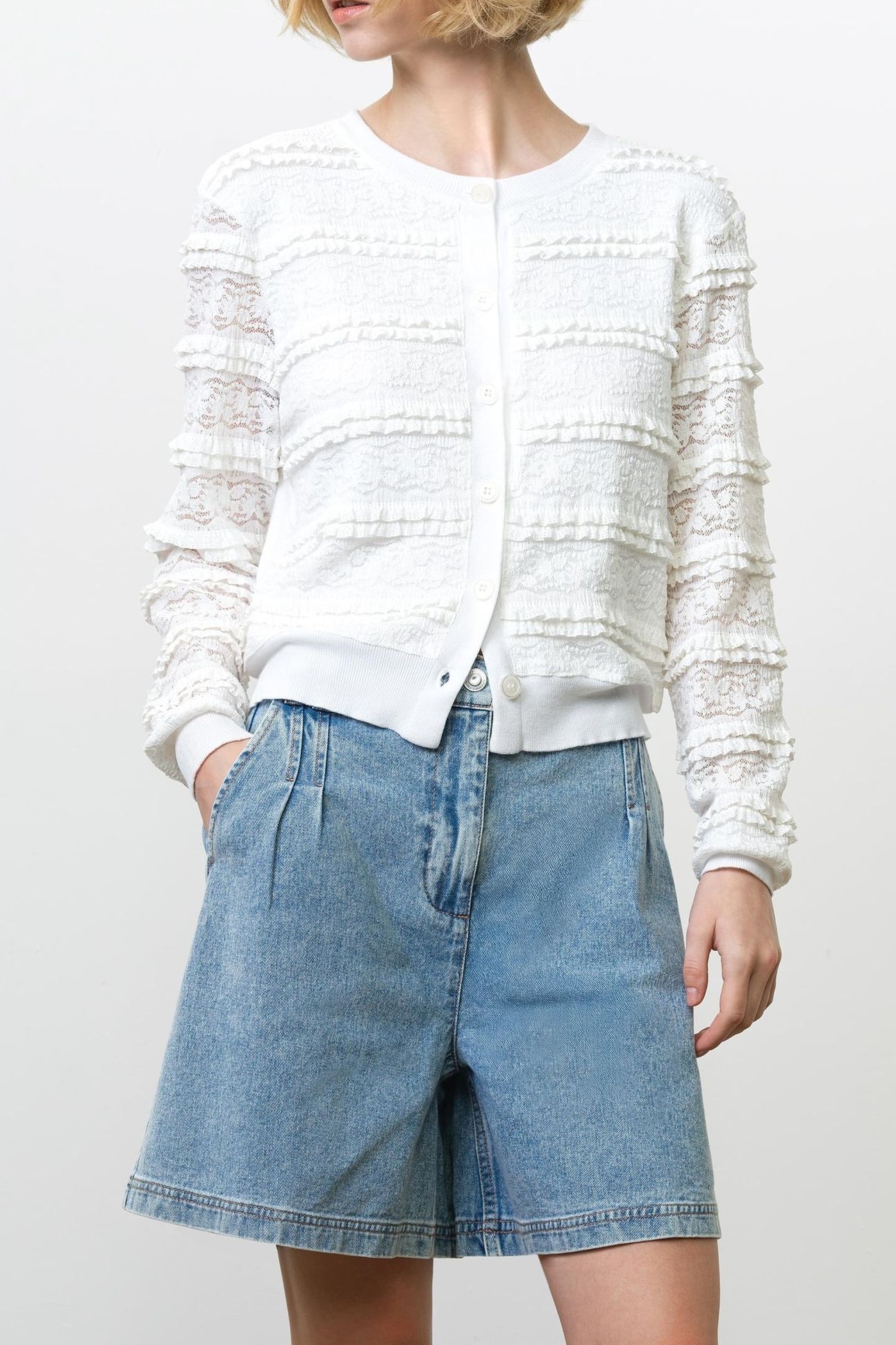 KRISTA LACE MIX CARDIGAN SUMMER WHITE 2