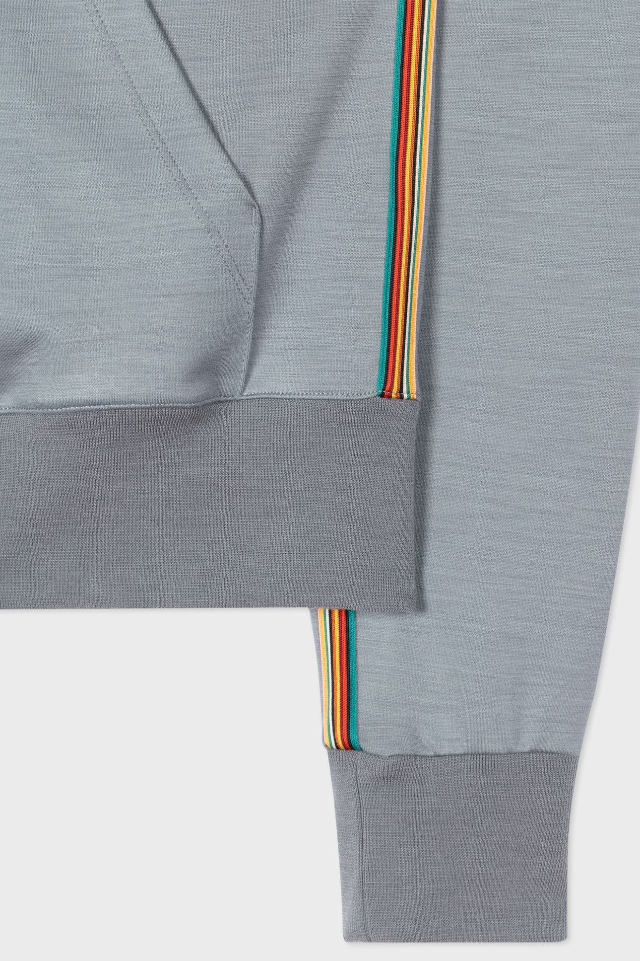 MENS ZIP THROUGH TAPED SEAM HOODIE GREYISH BLUE 6
