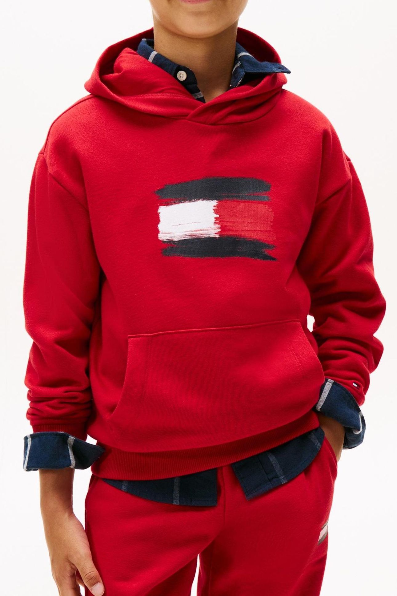 BOYS FLAG HOODIE MEDIUM RED 1