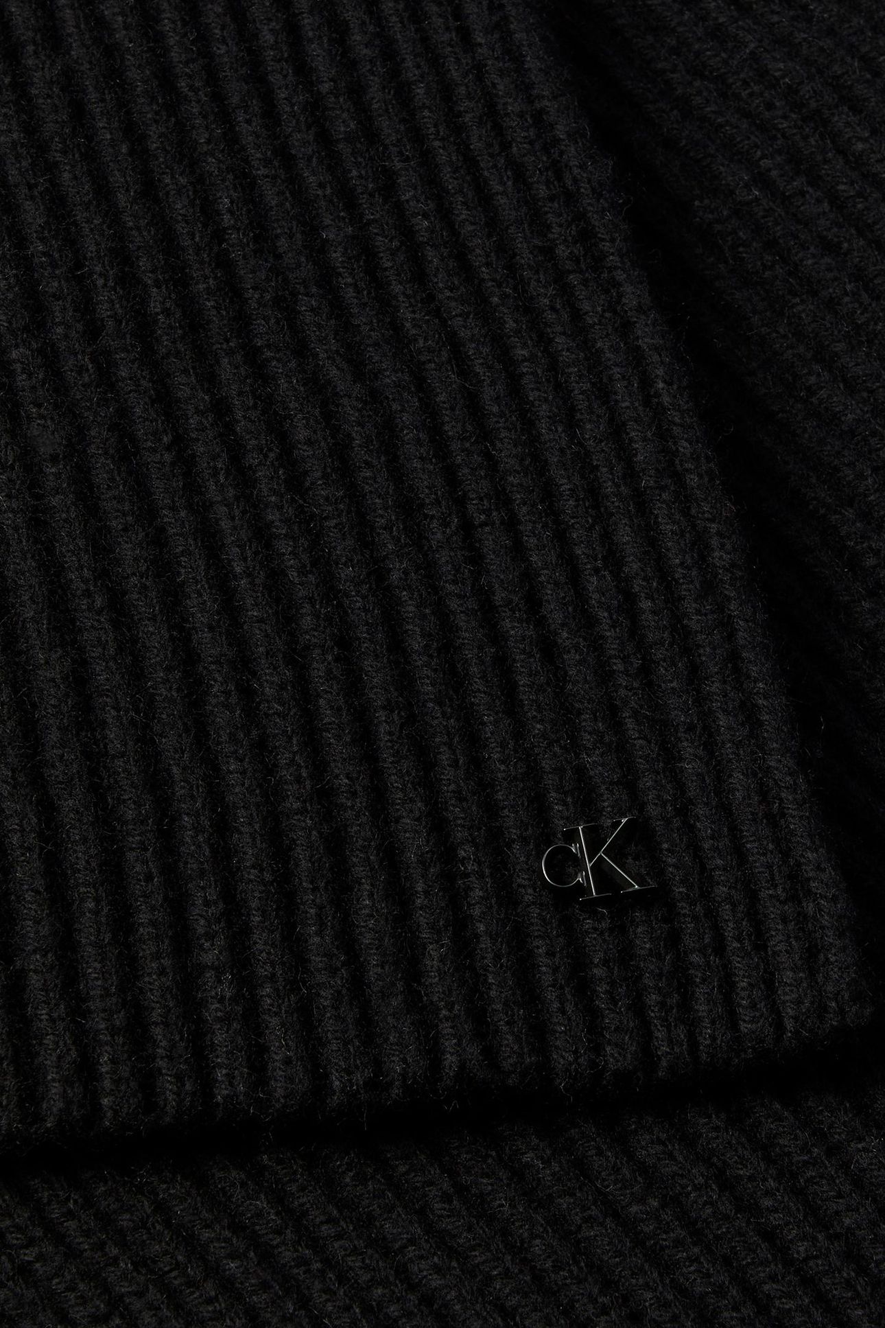 CK METAL WOOL RIB SCARF BLACK 4