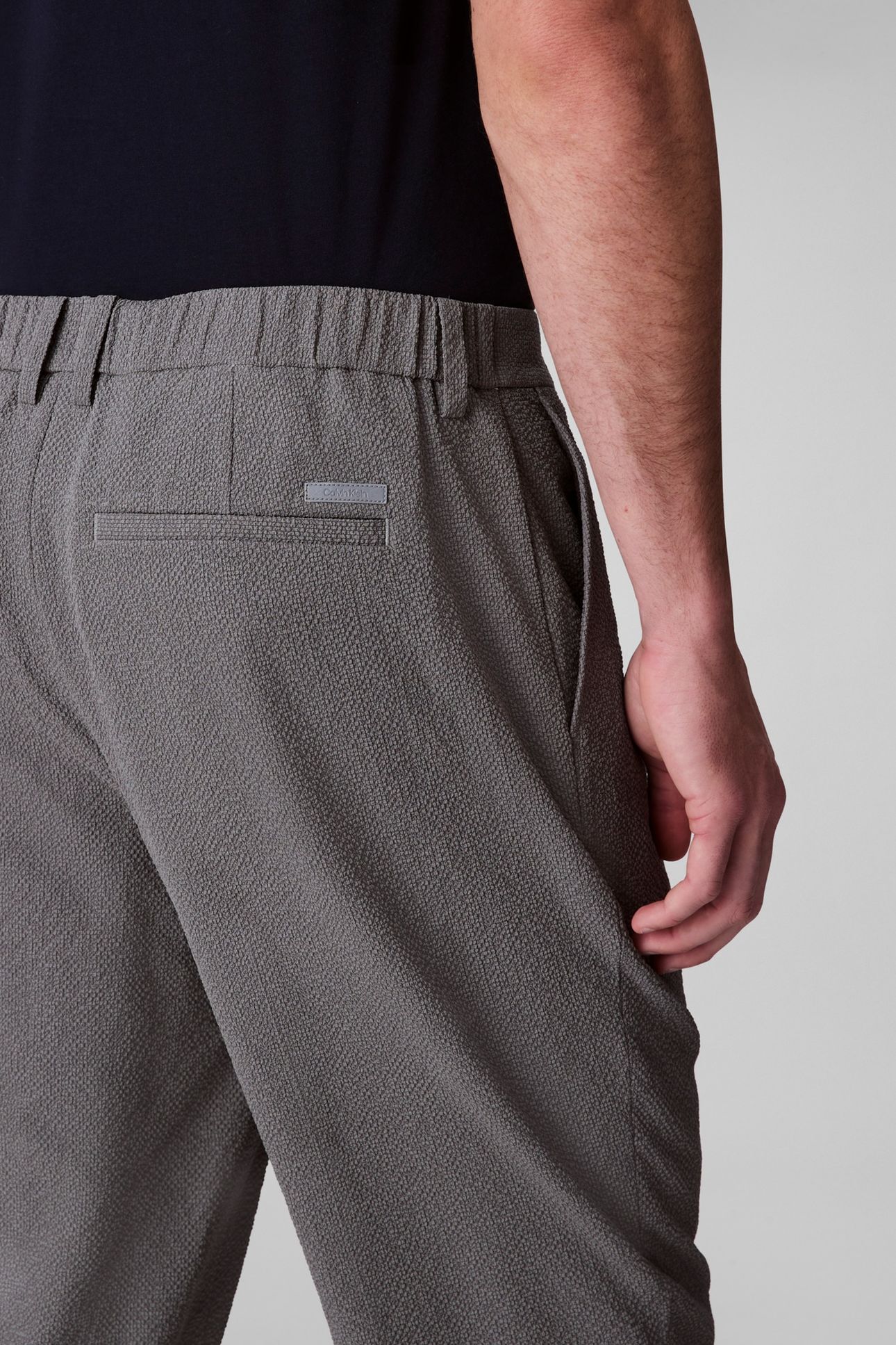 SEERSUCKER PULL ON PANTS PEWTER 4