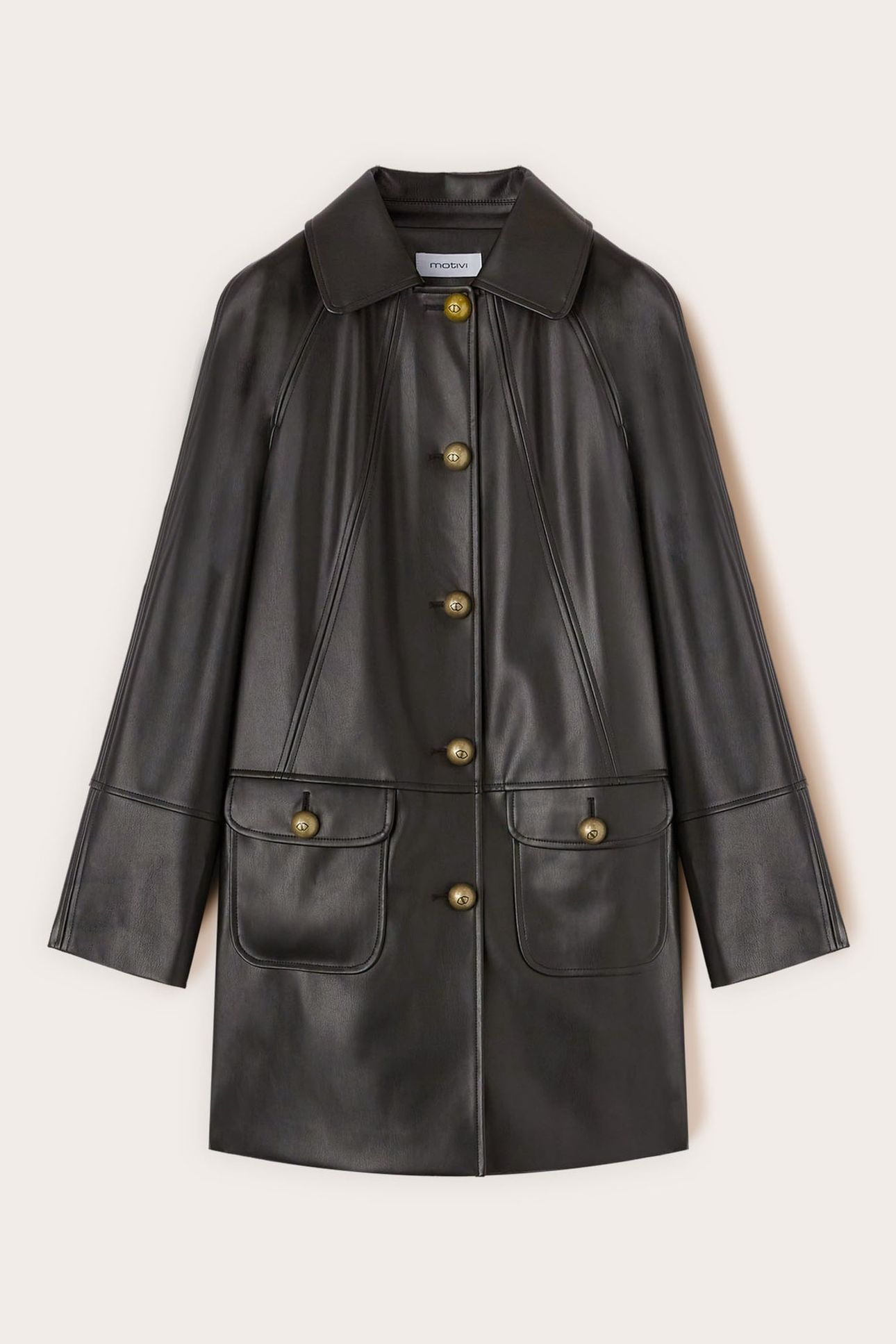 LONG JACKET IN COATED FABRIC BLACK 4