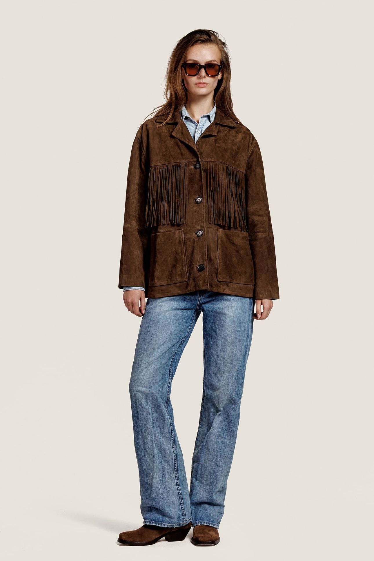 SIENNA SUEDE JACKET DARK OLIVE 3