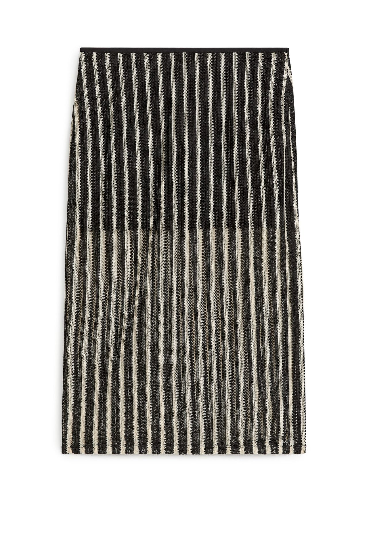 NAIA LACE STRIPE SKIRT BLACK 3