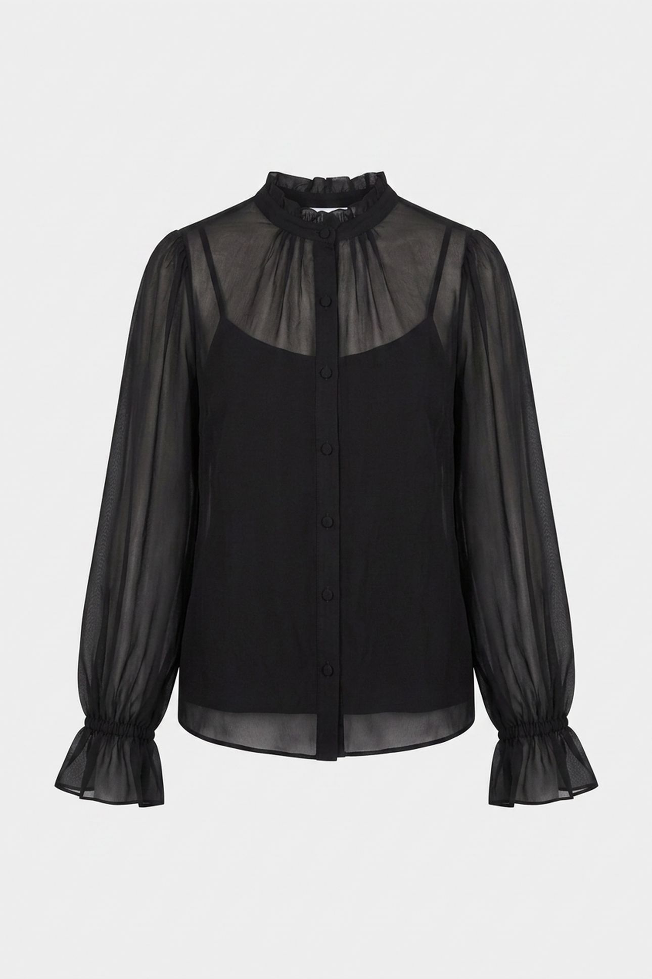 SILK CHIFFON SHIRT BLACK 3