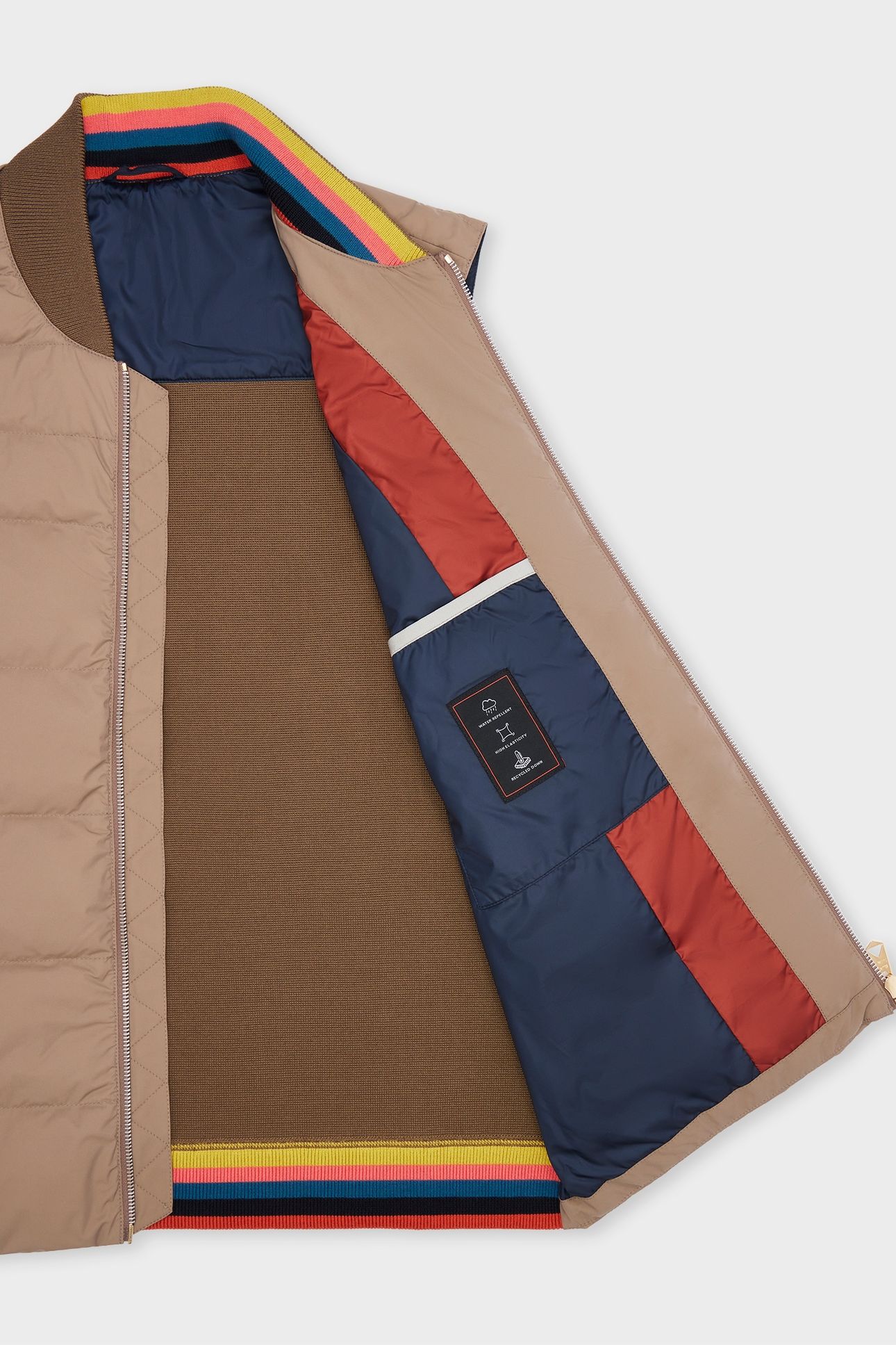 MENS HYBRID DOWN GILET LIGHT BEIGE 10