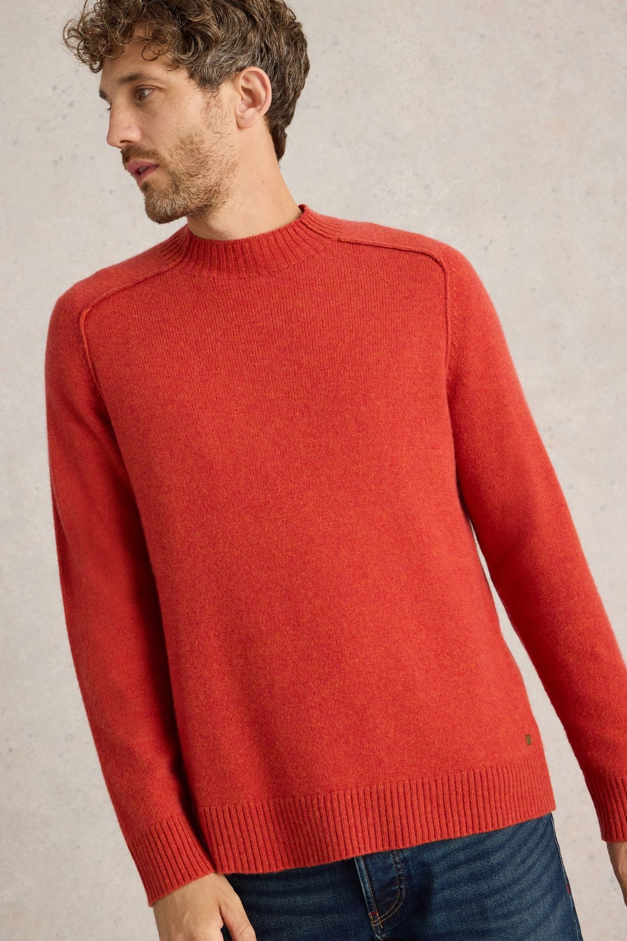 LAMBSWOOL MOCK NECK JUMPER MID RED 2