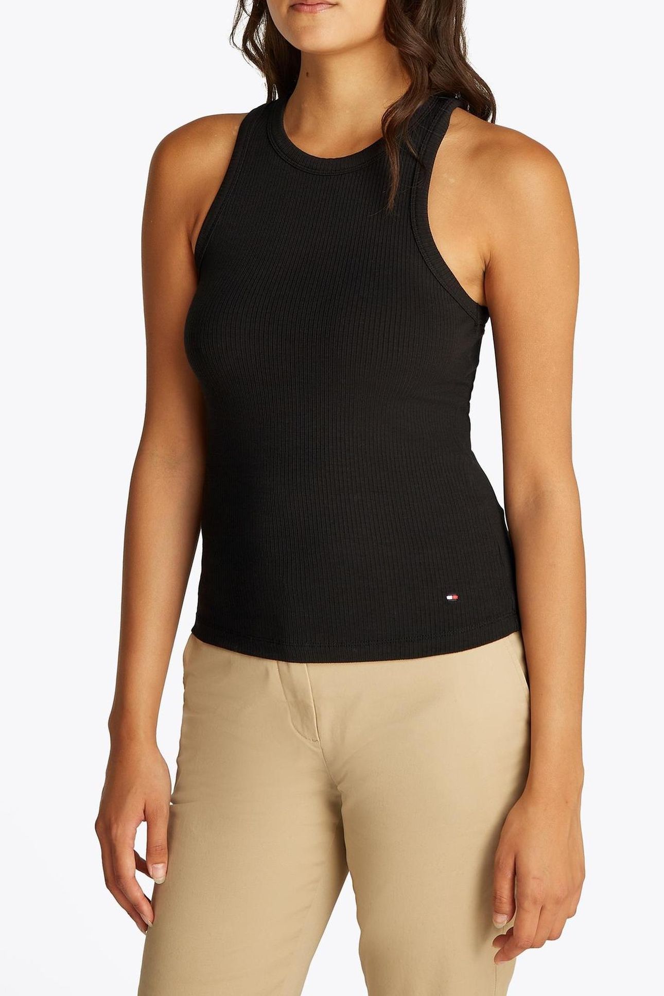 SLIM 5X2 RIB TANK TOP BLACK 1