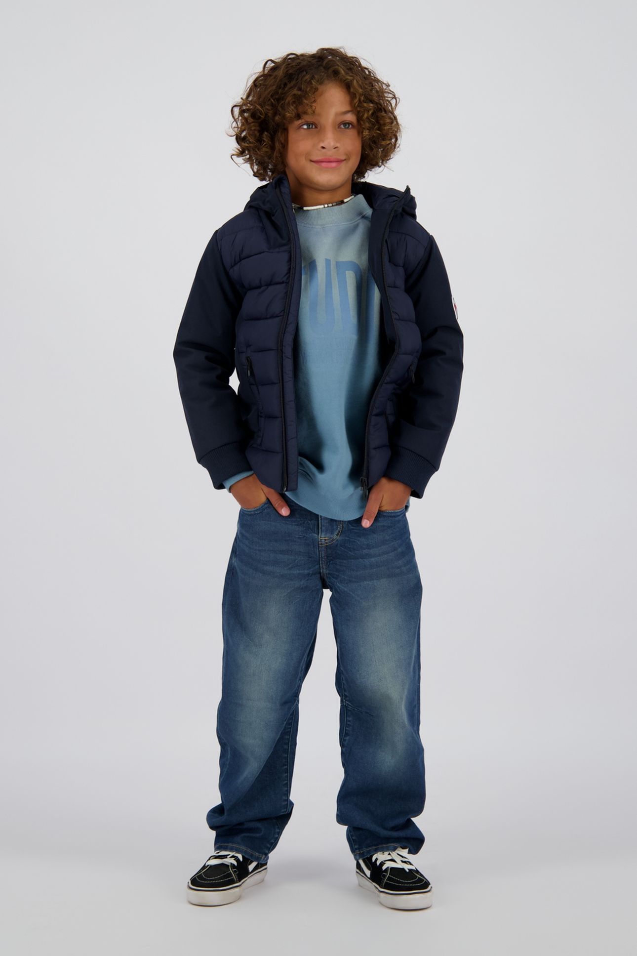 BOYS TEXTO JACKET OUTDOOR NAVY 3