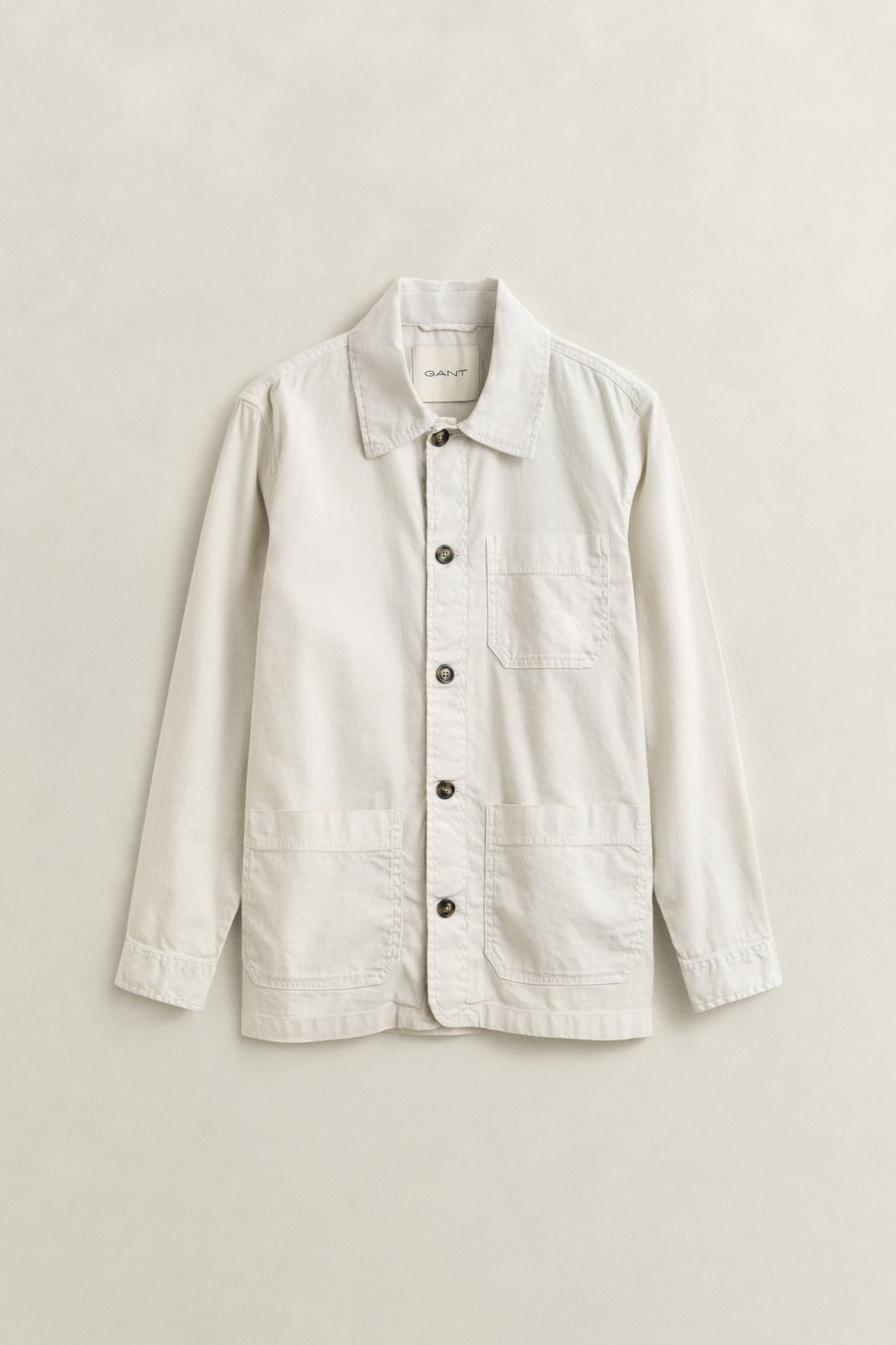 REG COTTON/LINEN OVERSHIRT SAND 4