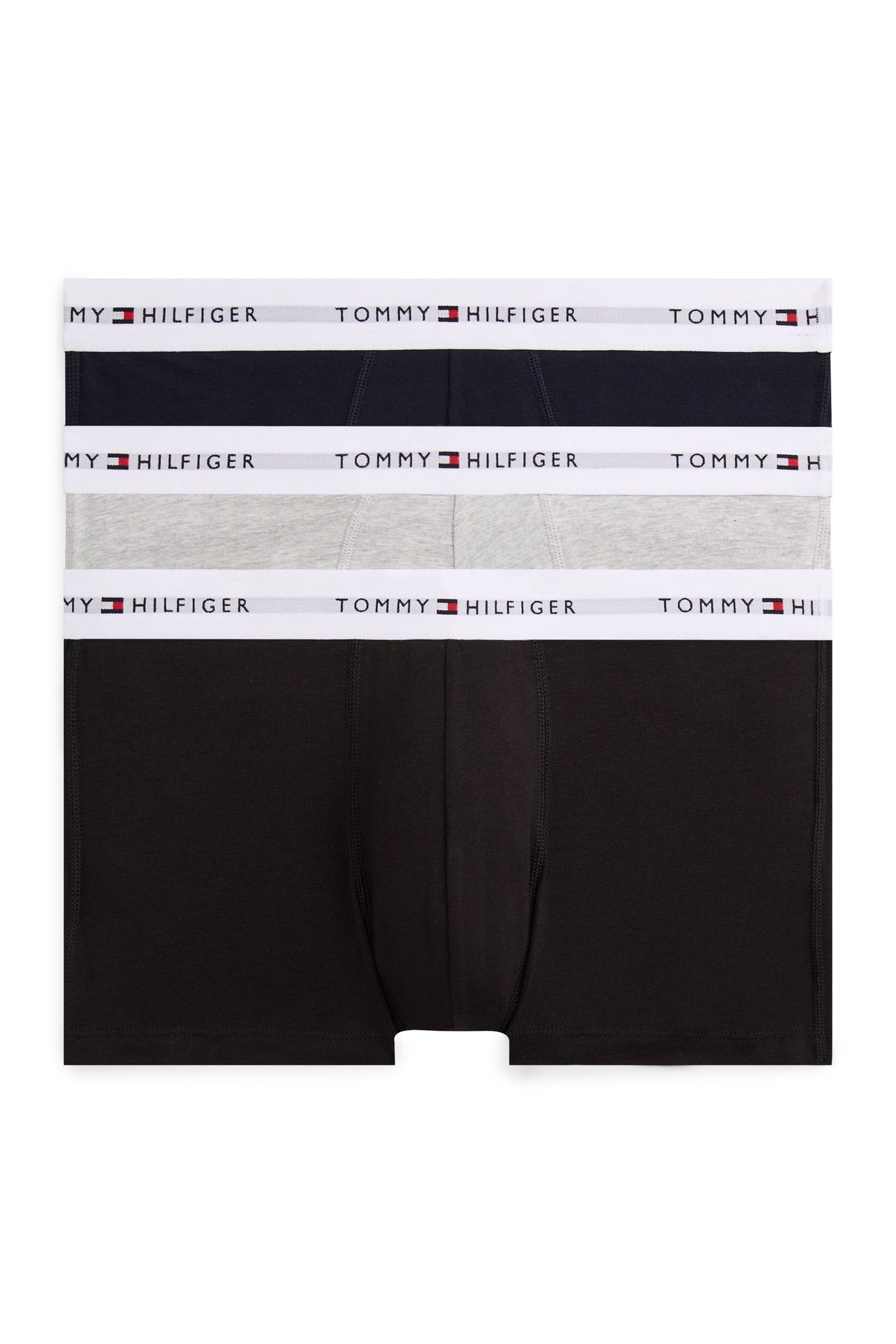 3-PACK LOW RISE TRUNK BLK/DES SKY/LGHT GRY HTHR 1