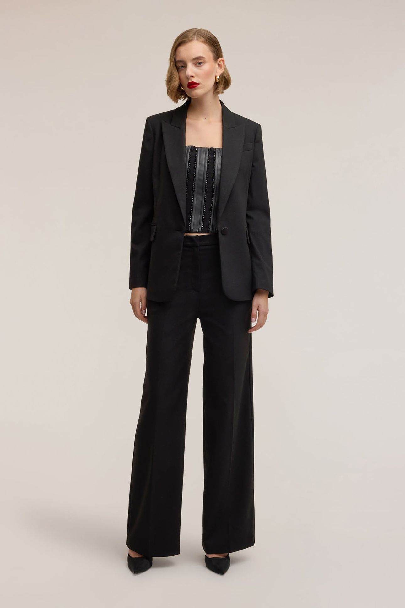 STRUCTURED MIXED LUREX BLAZER SMART COUTURE BLACK 2