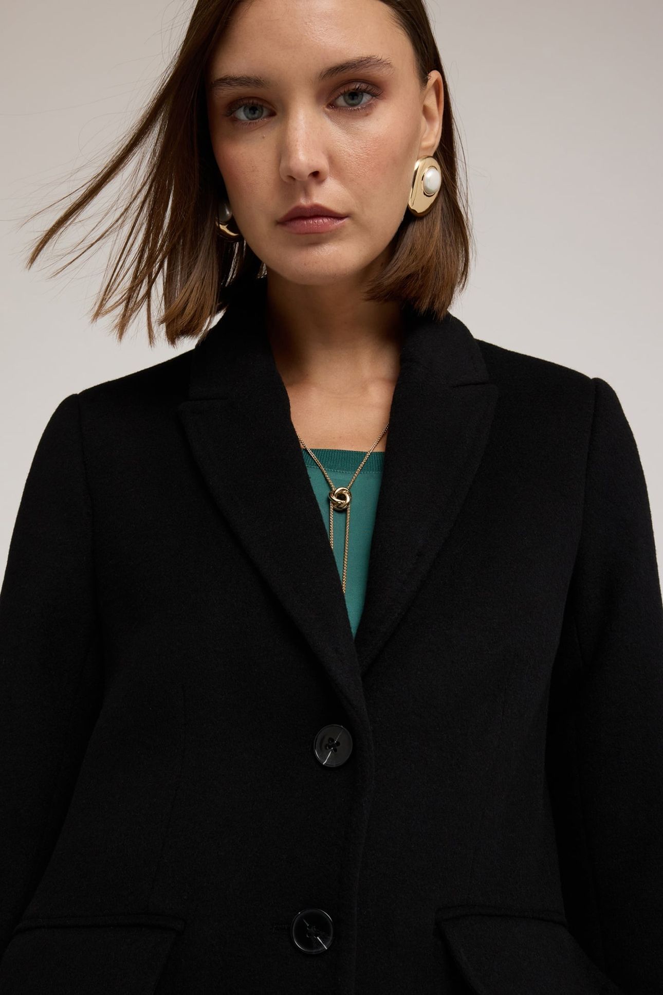 KNITTED WOOL BLEND COAT BLACK 5