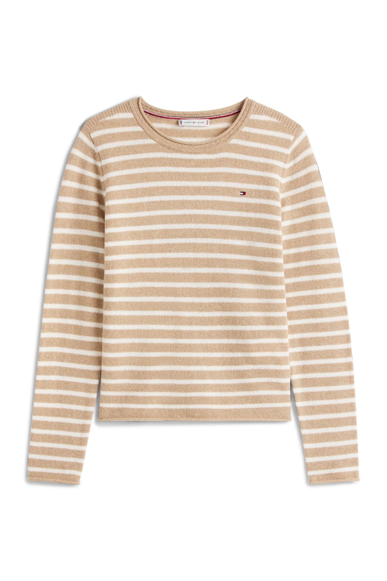 SOFT WOOL C-NECK LOOSE SWEATER SAFARI CANVAS HEATHER/IVORY P 4