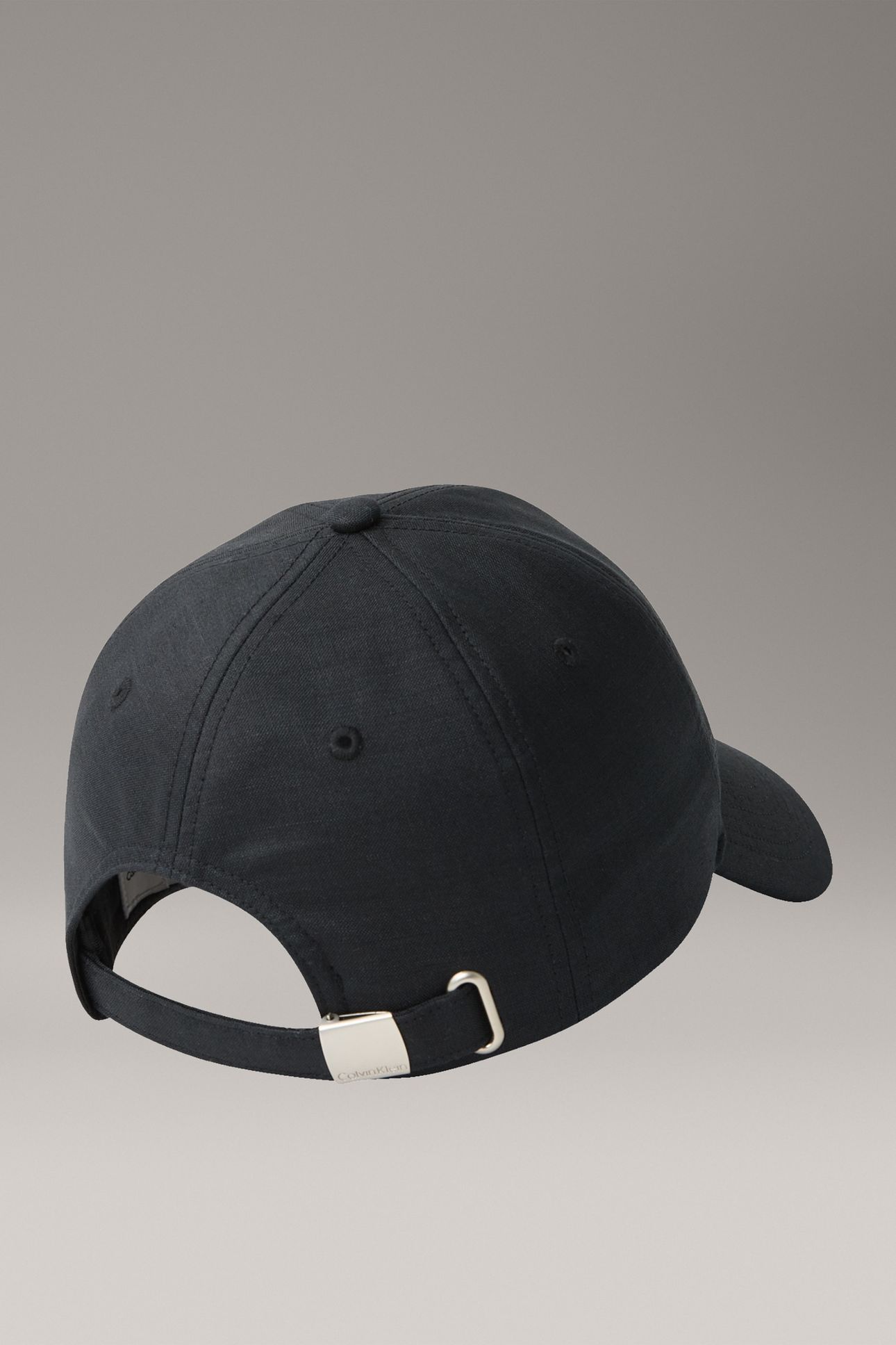 EMB LOGO LINEN BASEBALL CAP BLACK 2