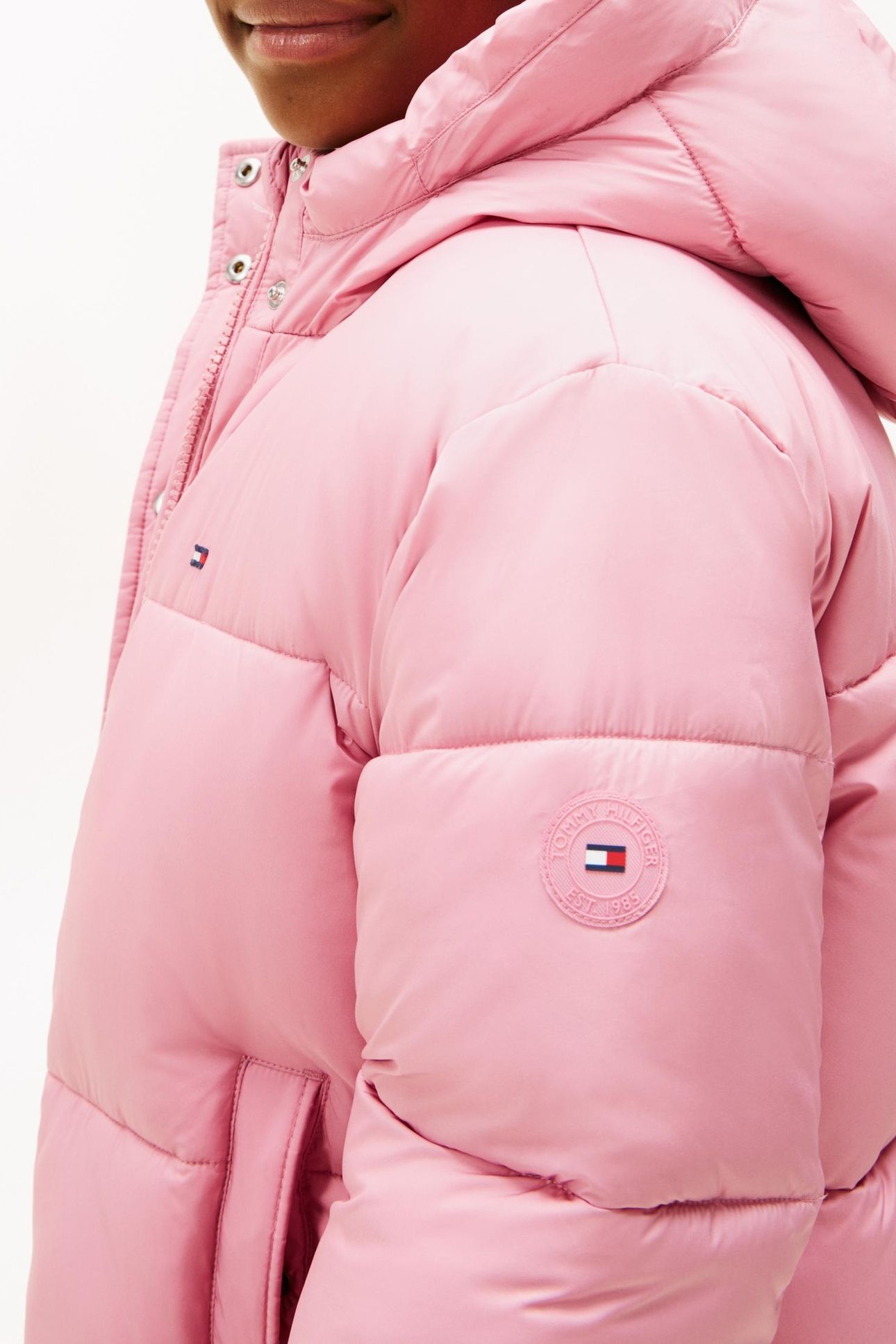 GIRLS BRANDED PUFFER JACKET MYSTIC PINK 5