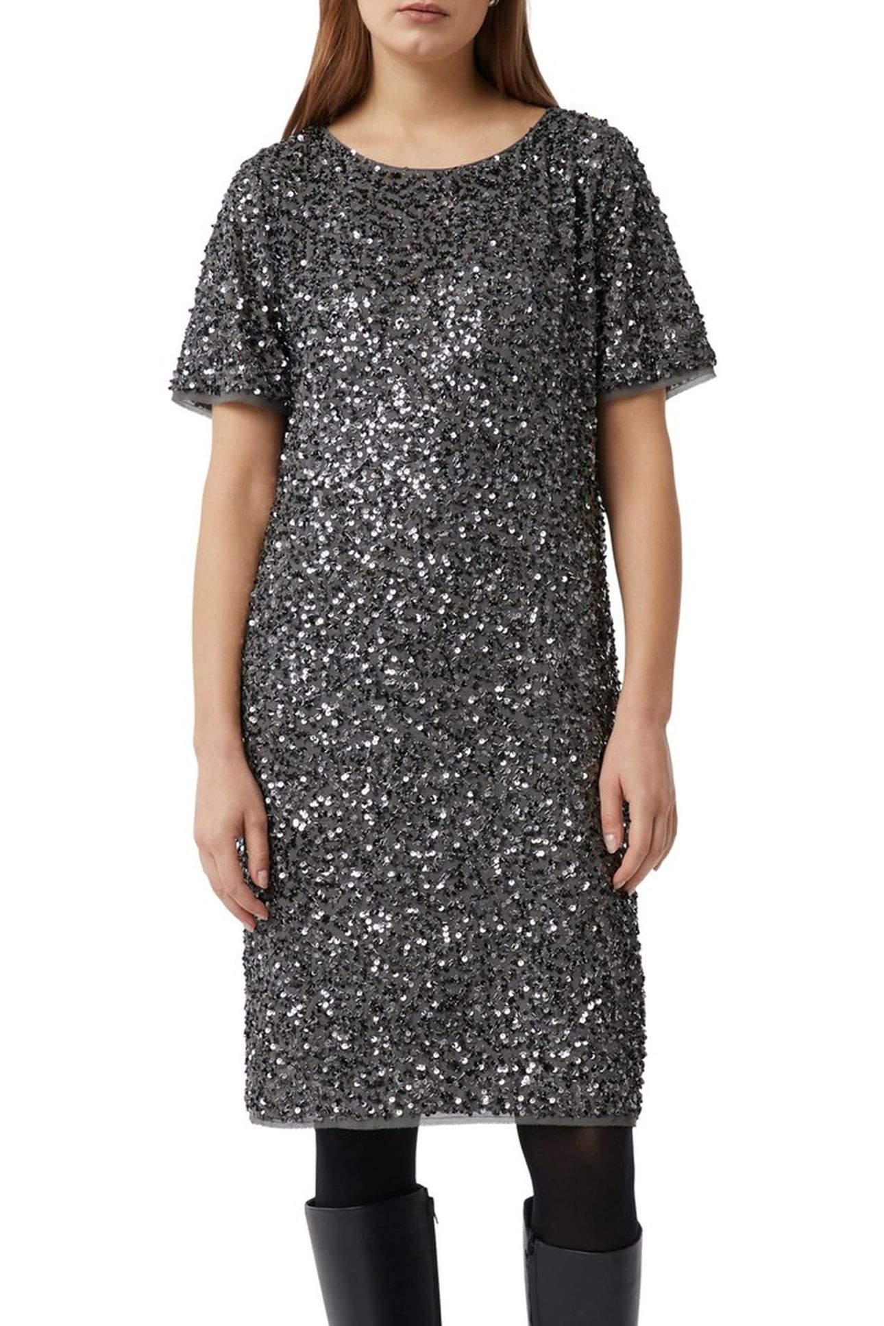 COMMA DRESSES GREY/BLACK 1