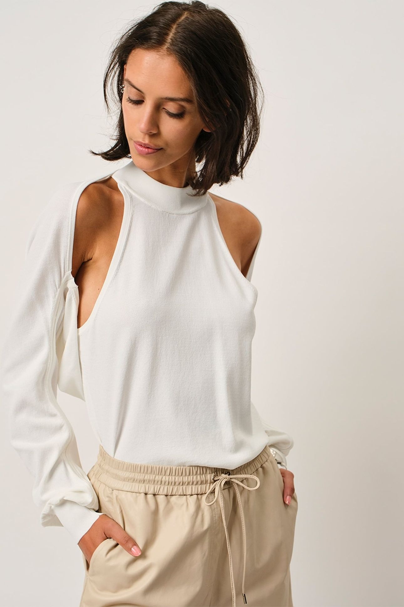 VANGIE BOLERO & HALTER TWINSET MILK WHITE 2