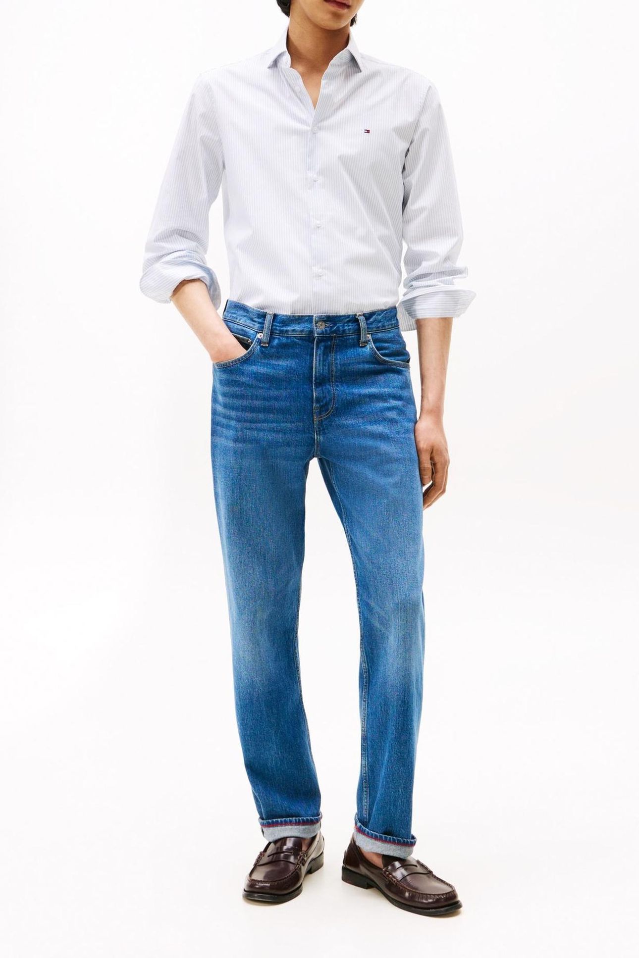 POP STRIPE SF SHIRT SWEET BLUE/OPTIC WHITE 2
