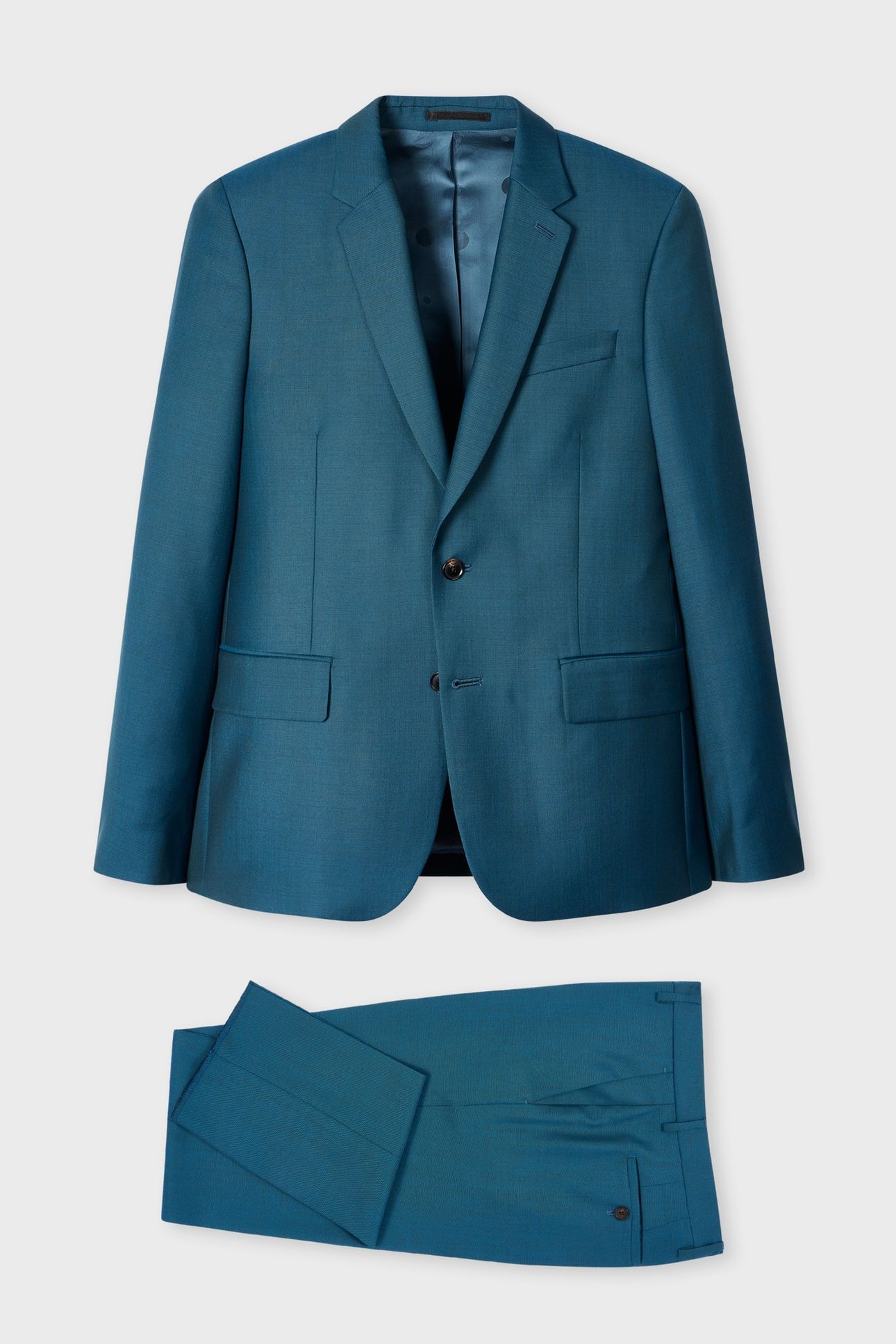 MENS TAILORED FIT 2 BUTTON SUIT PETROL BLUE 1