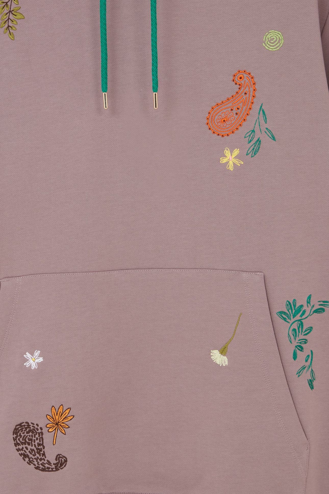 MENS HOODIE WITH EMBROIDERY MAUVE 3
