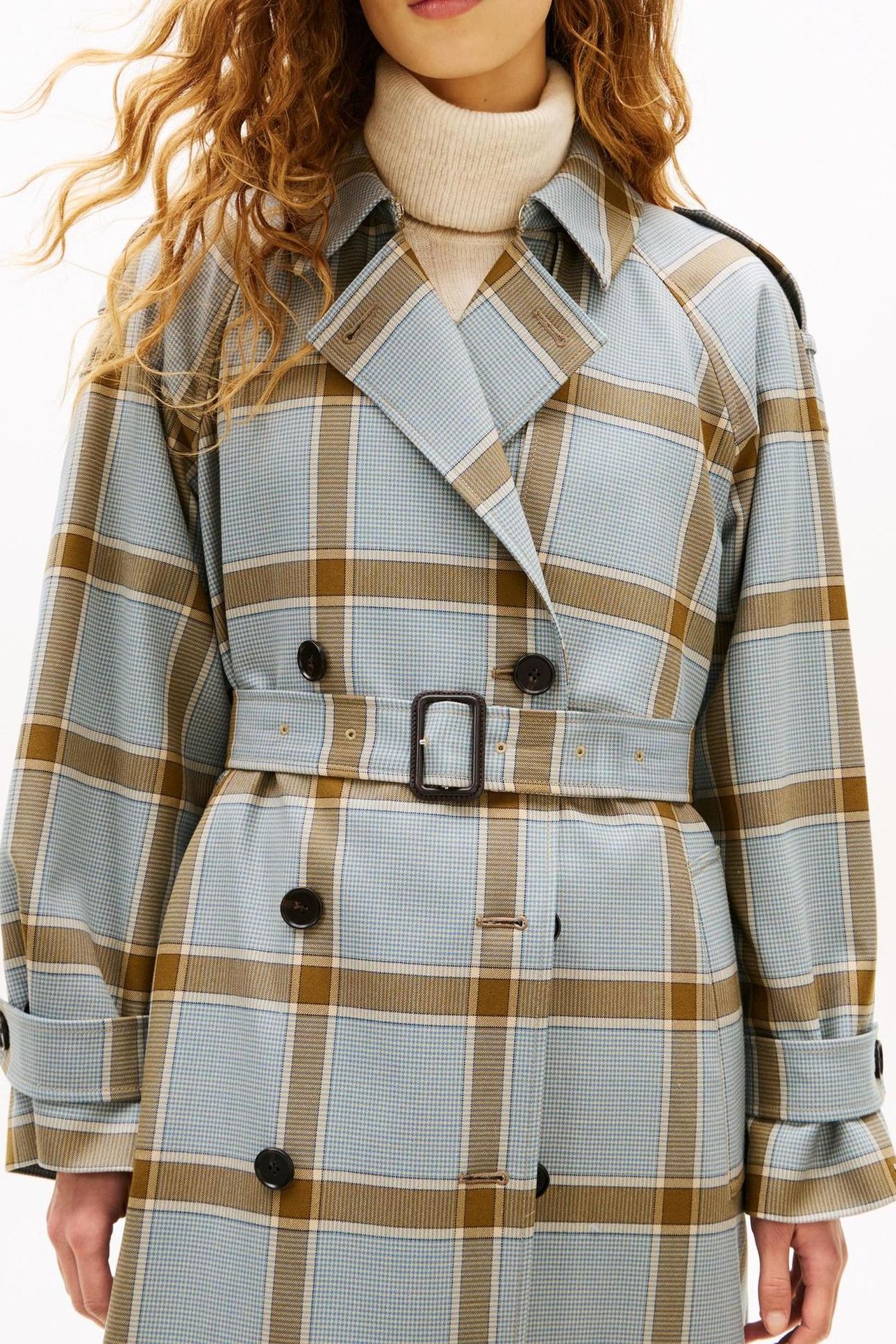 LIGHT WOOL CHECK RELAXED COAT HOUNDSTOOTH FLANNEL/SAFARI CAN 5