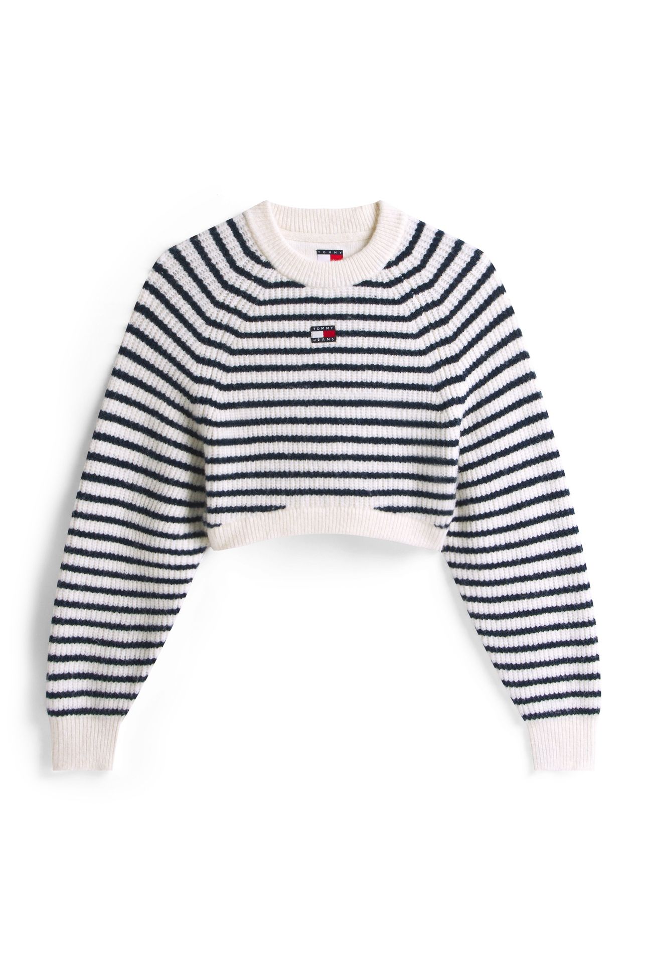 TJW CROP BADGE SWEATER ANCIENT WHITE/STRIPE 4
