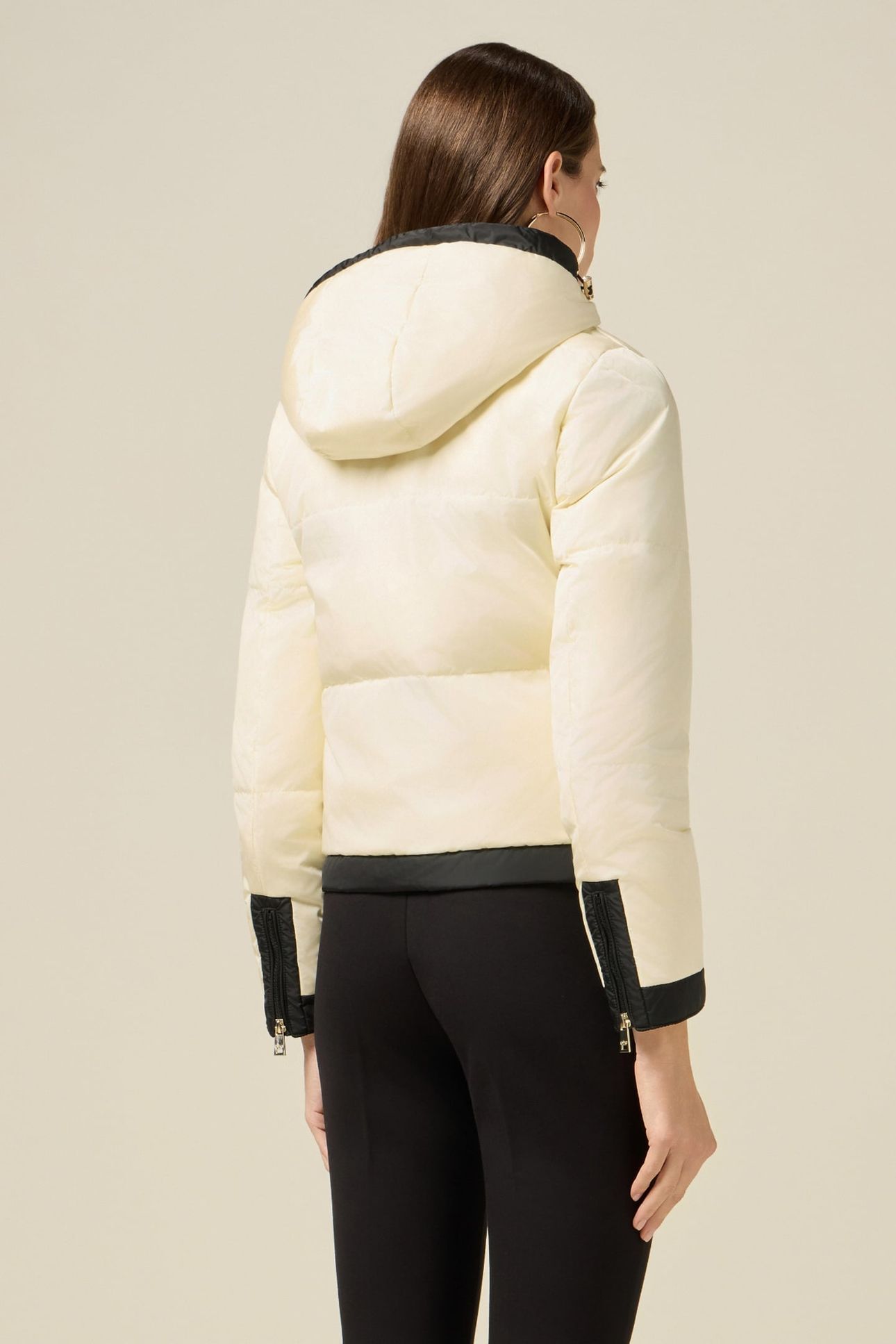 BICOLOR DOWN JACKET IN REAL DOWN WHITE 2