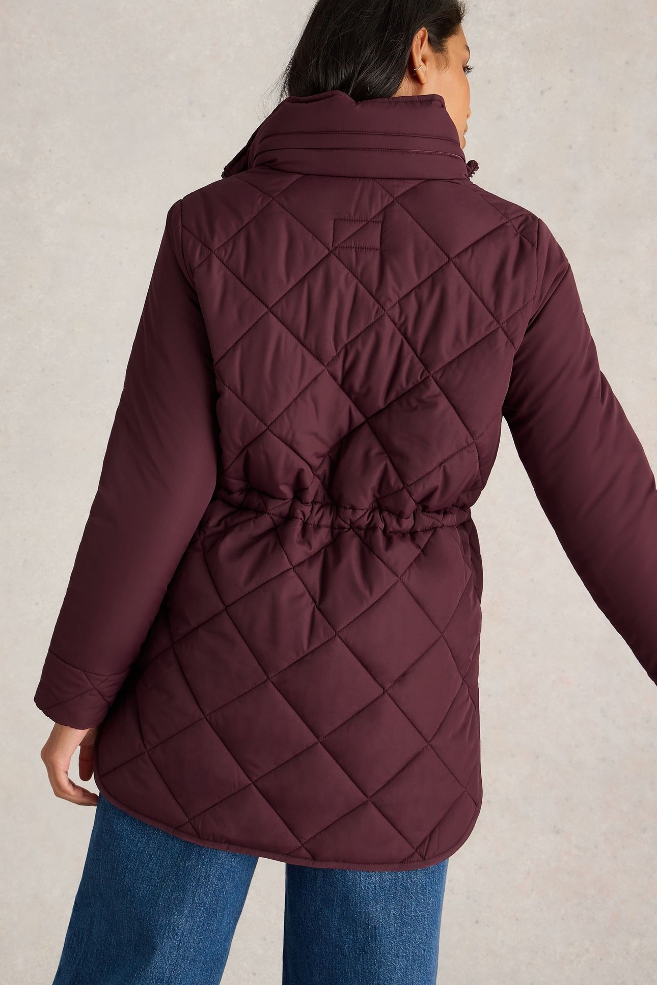 EMILIA QUILTED COAT DARK PLUM 3