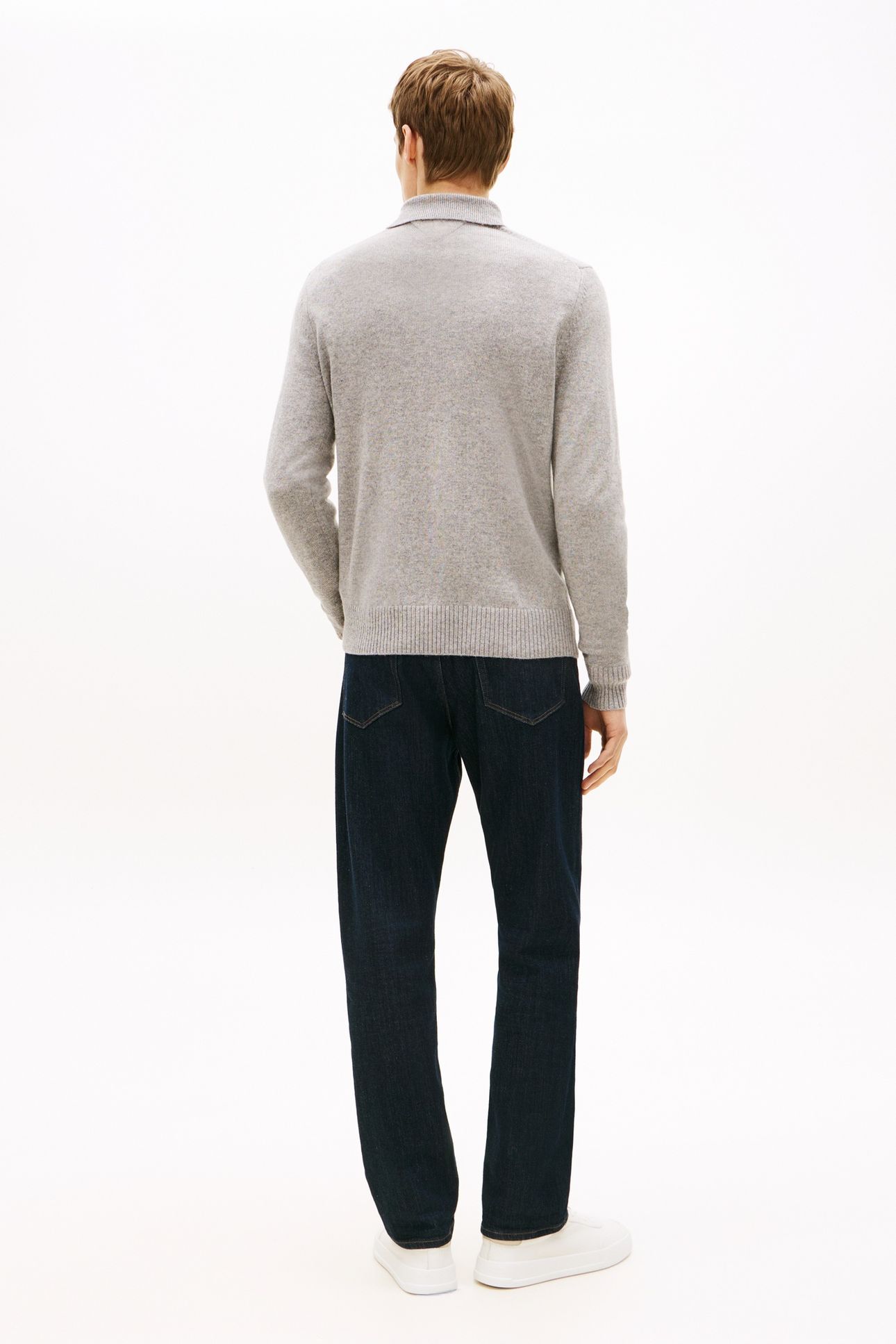 LAMBSWOOL ZIP POLO LIGHT GREY HEATHER 3