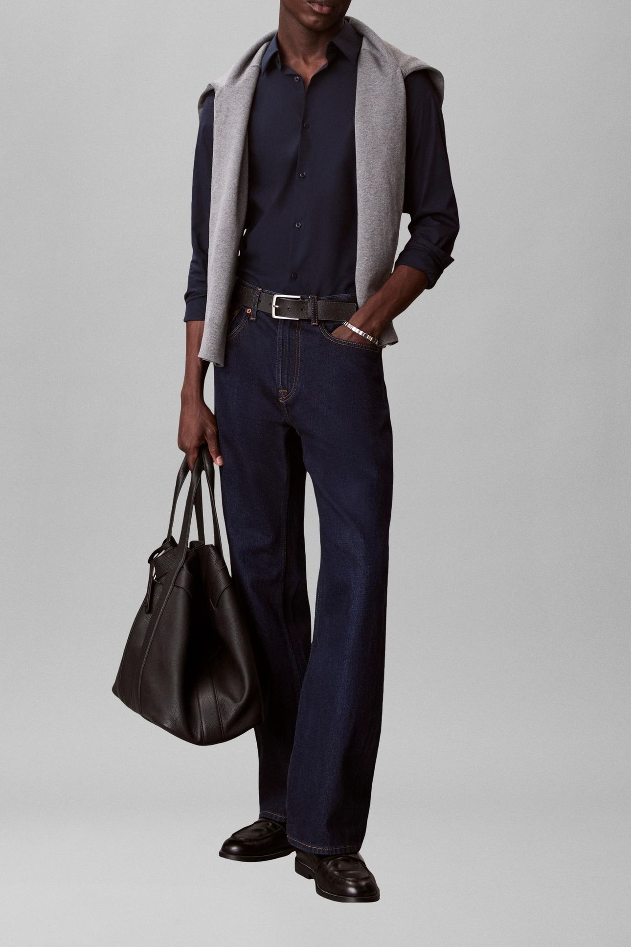 LS SOLID STRETCH SHIRT DARK SAPPHIRE 3