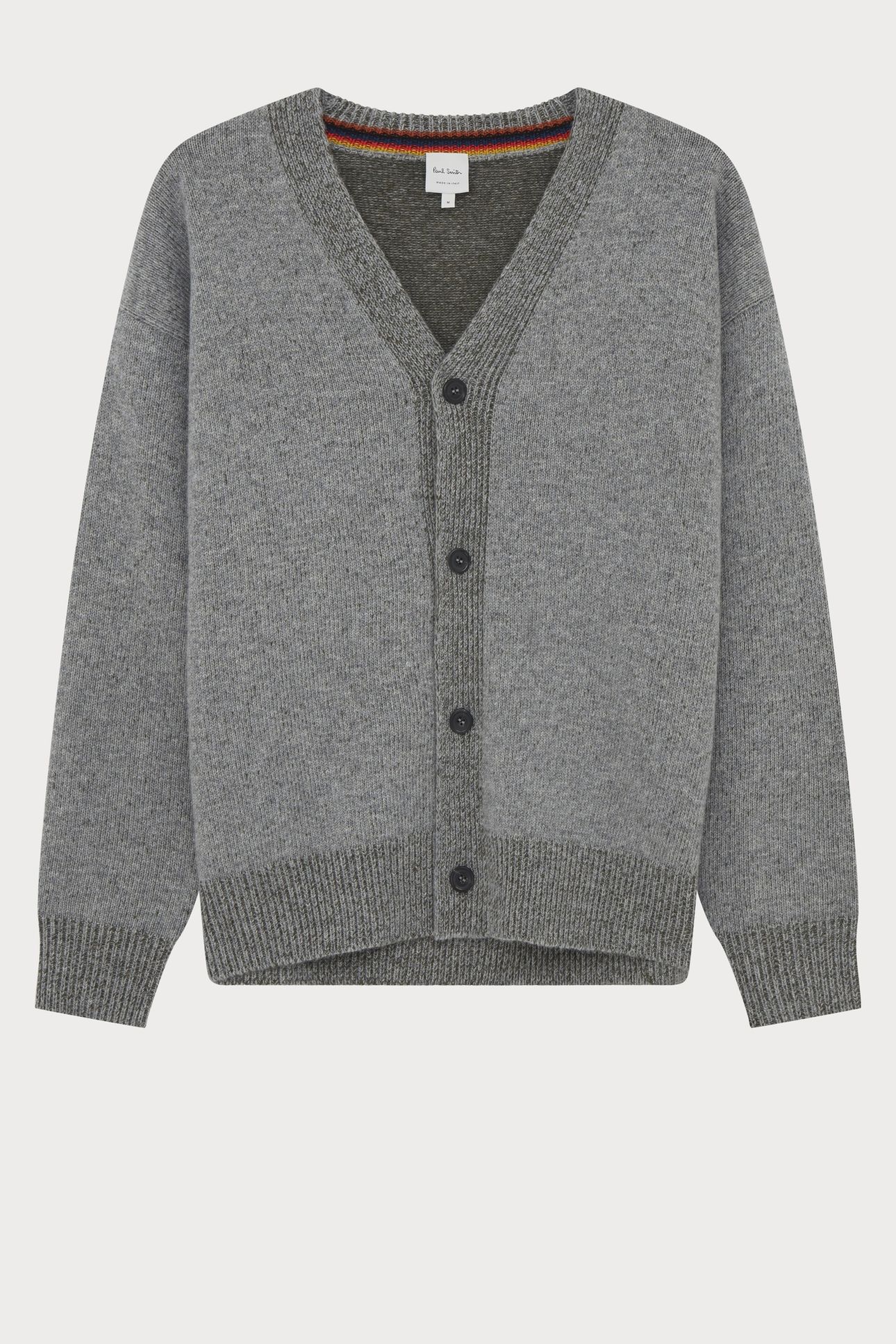MENS CARDIGAN BUTTON THRU GREY MELANGE 6