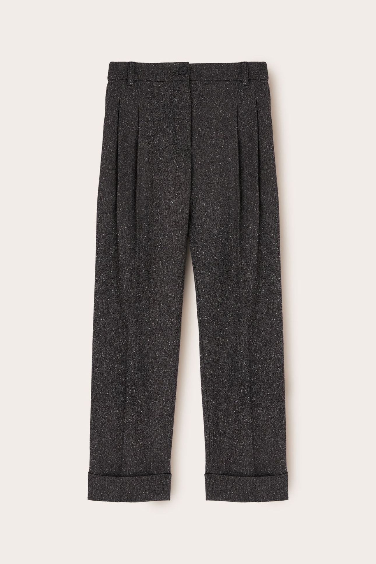 CUFFED TROUSERS IN YARN-DYED FABRIC GREY 4