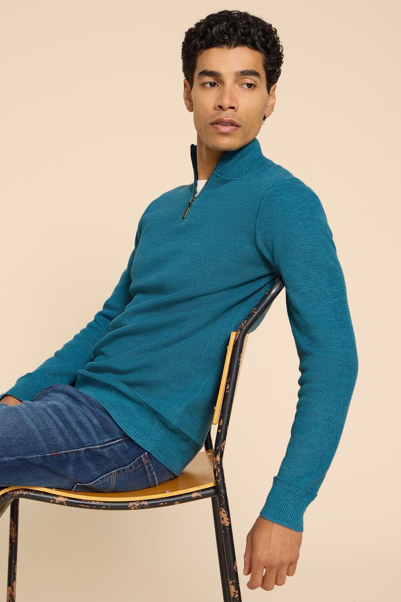 ATTADALE FUNNEL NECK JUMPER MID TEAL 6