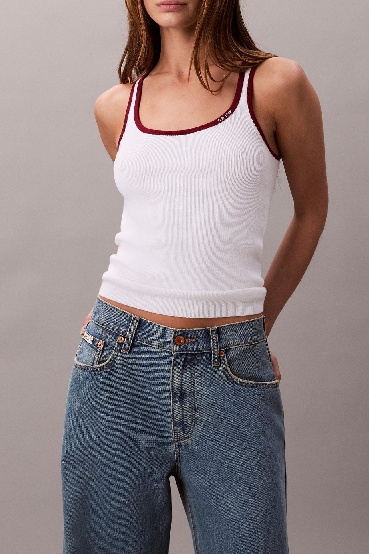 COTTON RIB TANK BRILLIANT WHITE COMBO 1