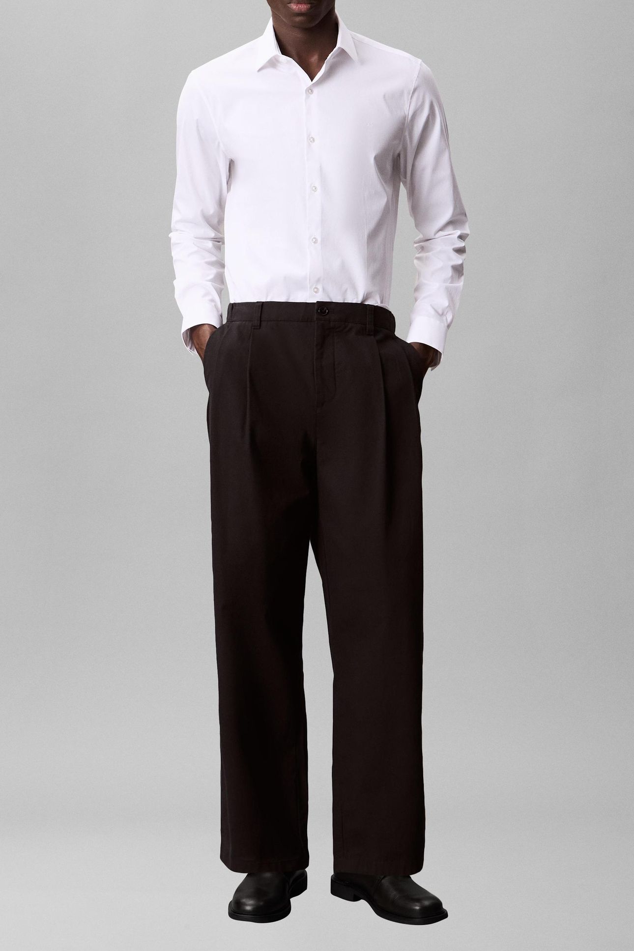 SLIM ESSENTIAL POPLIN SHIRT WHITE 3