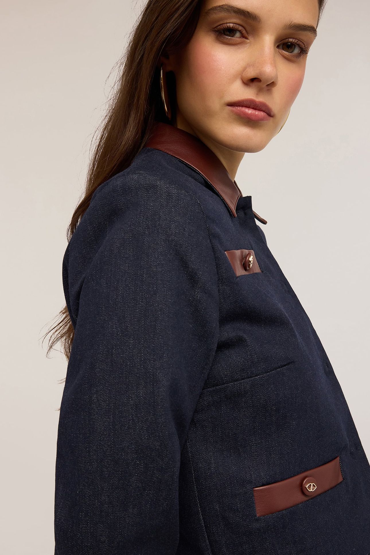 DENIM JACKET WITH INSERTS BLUE 5