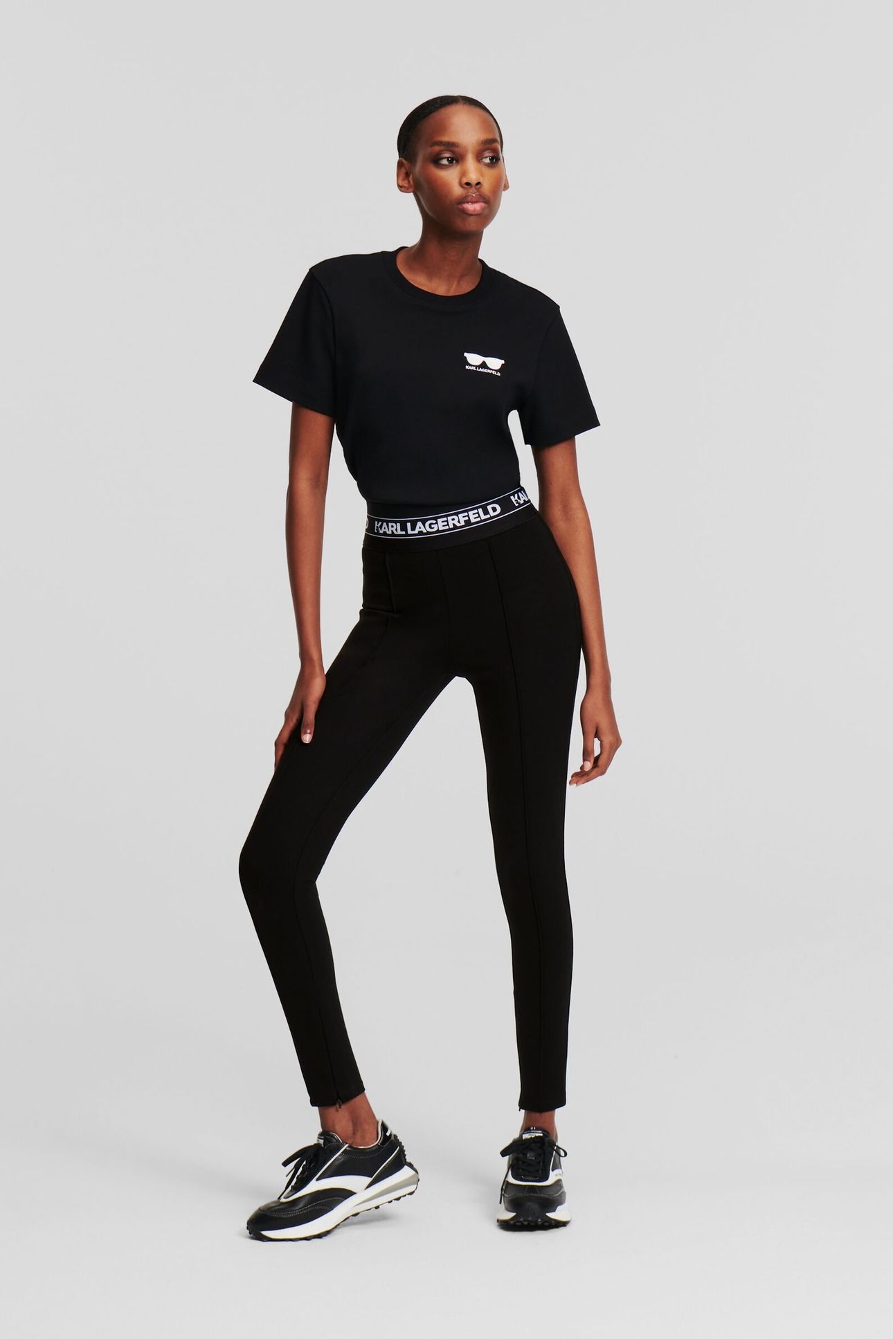 LOGO ELASTIC PUNTO LEGGINGS BLACK 1