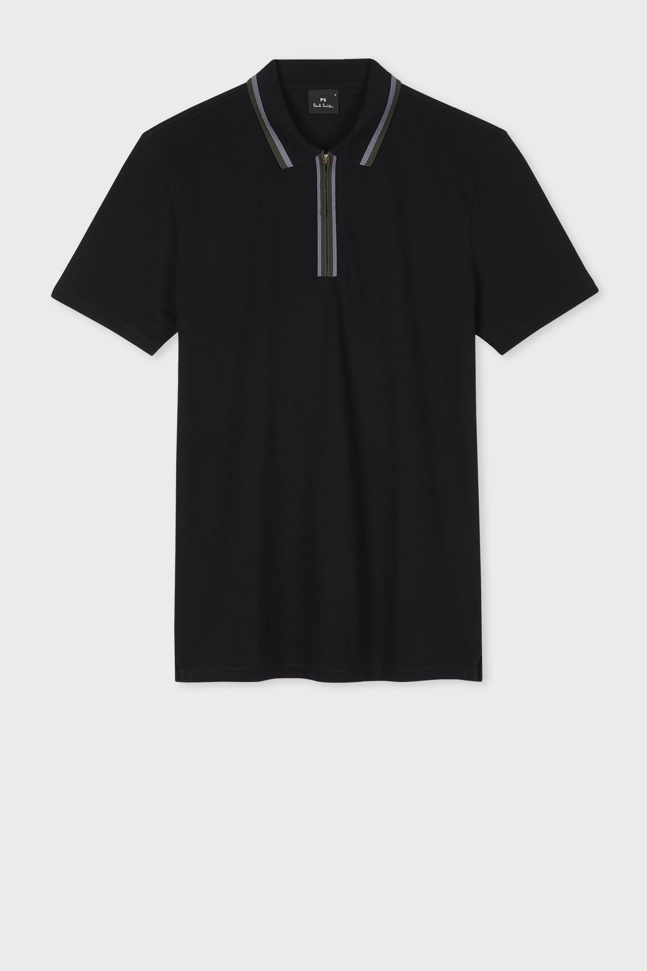 MENS REG FIT HALF ZIP POLO BLACK 4