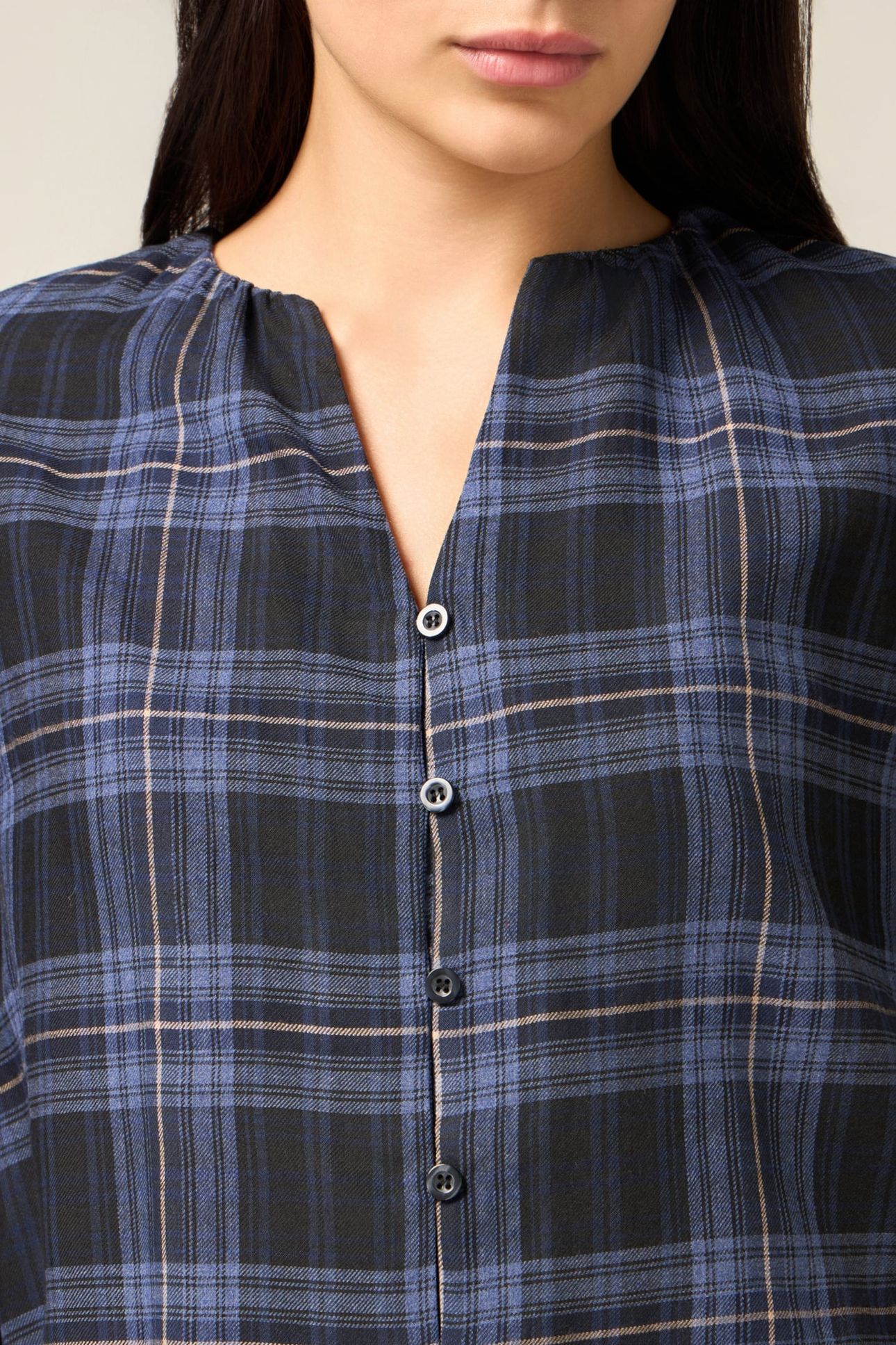 VISCOSE BLEND CHECKERED SHIRT BLUE 4