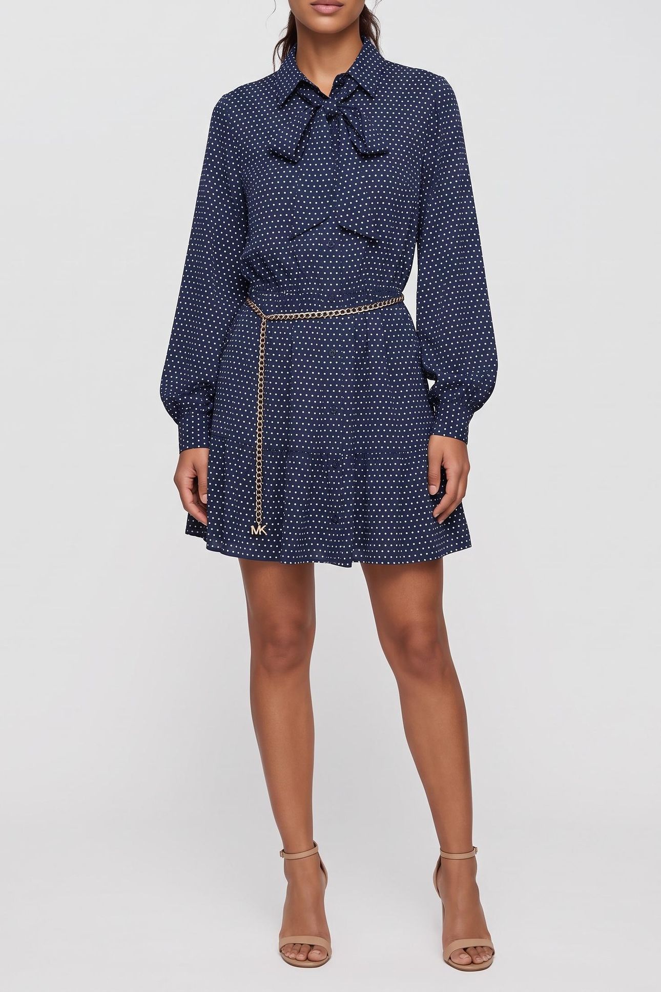 DOT LS MINI DRESS MIDNIGHT BLUE 1