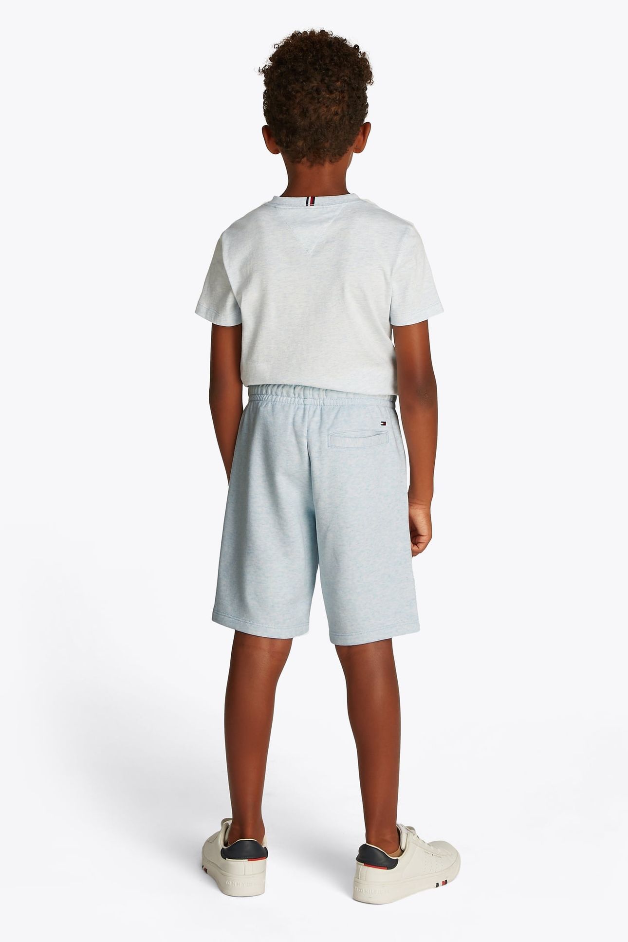 BOYS HILFIGER VARSITY SWEATSHORT BREEZY BLUE HEATHER 2