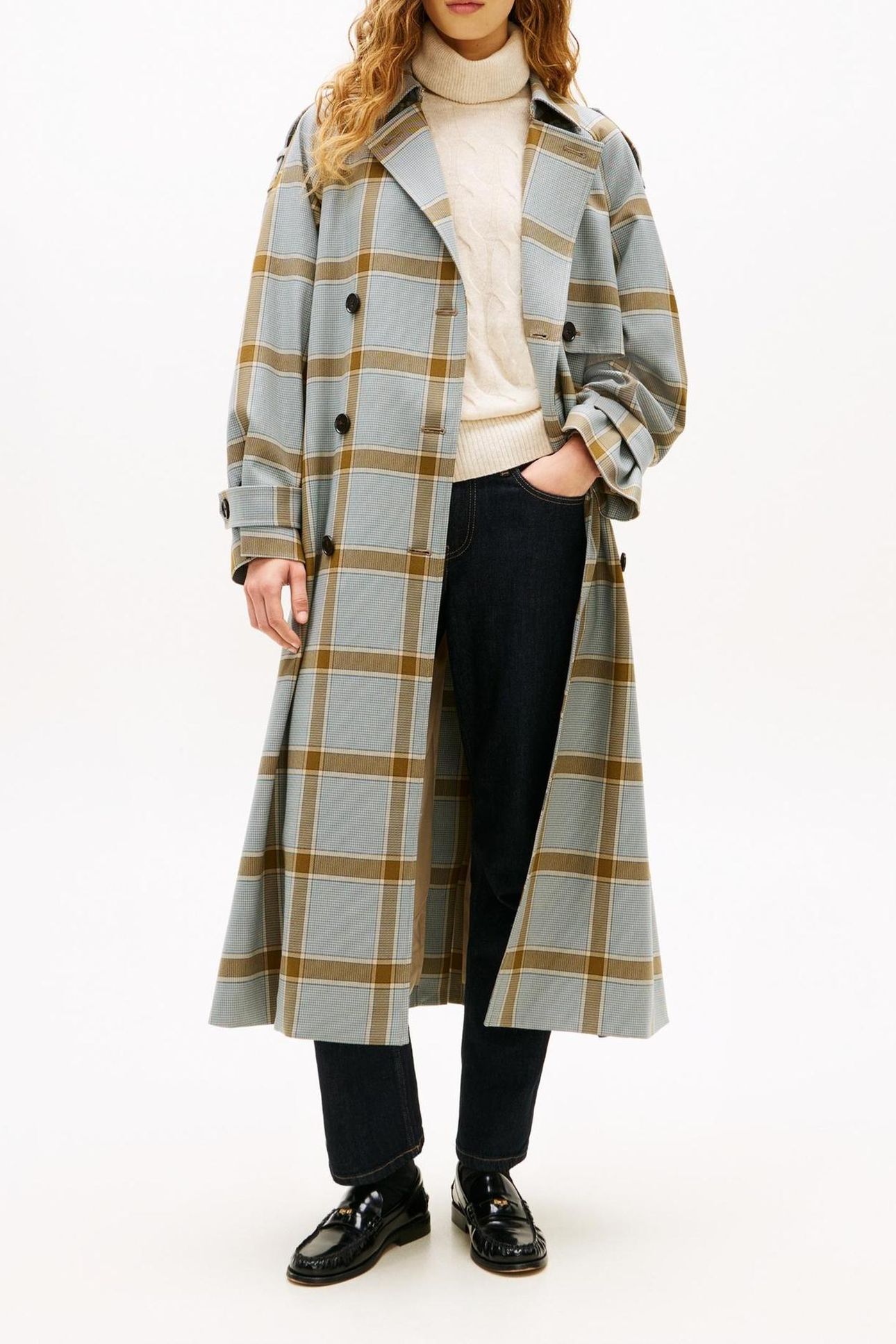 LIGHT WOOL CHECK RELAXED COAT HOUNDSTOOTH FLANNEL/SAFARI CAN 1