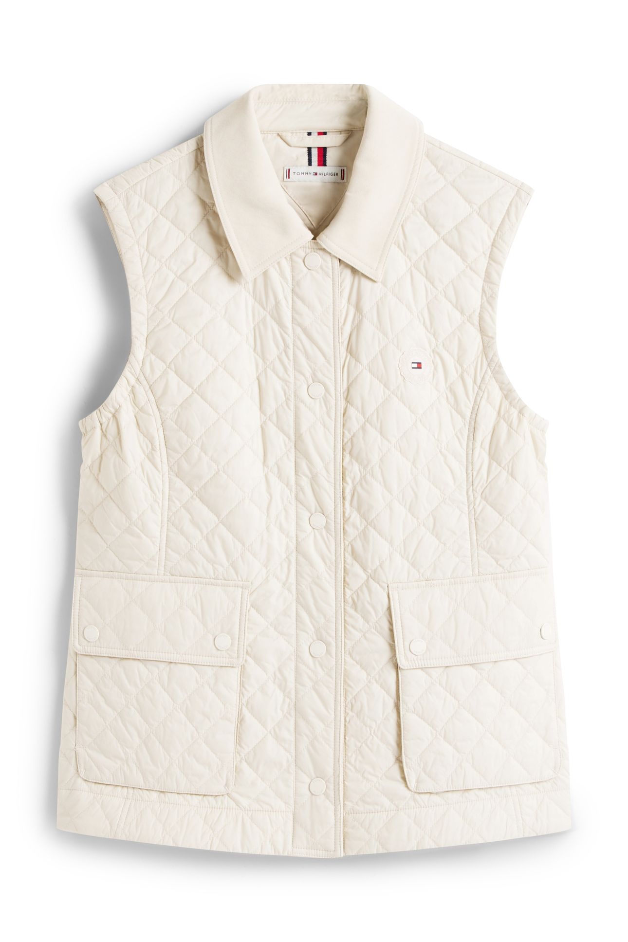 PADDED NYLON SLIM QUILTED VEST NEWSPRINT 3