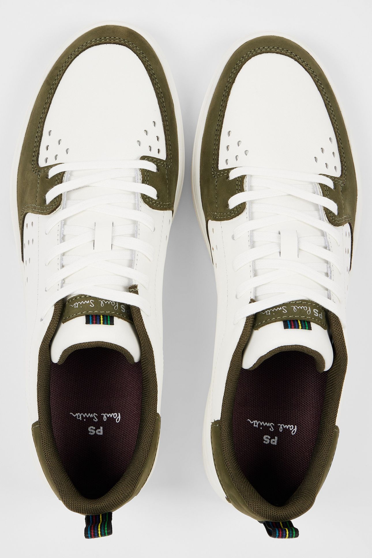 MENS SHOE COSMO WHITE KHAKI BACK PANEL WHITE 8